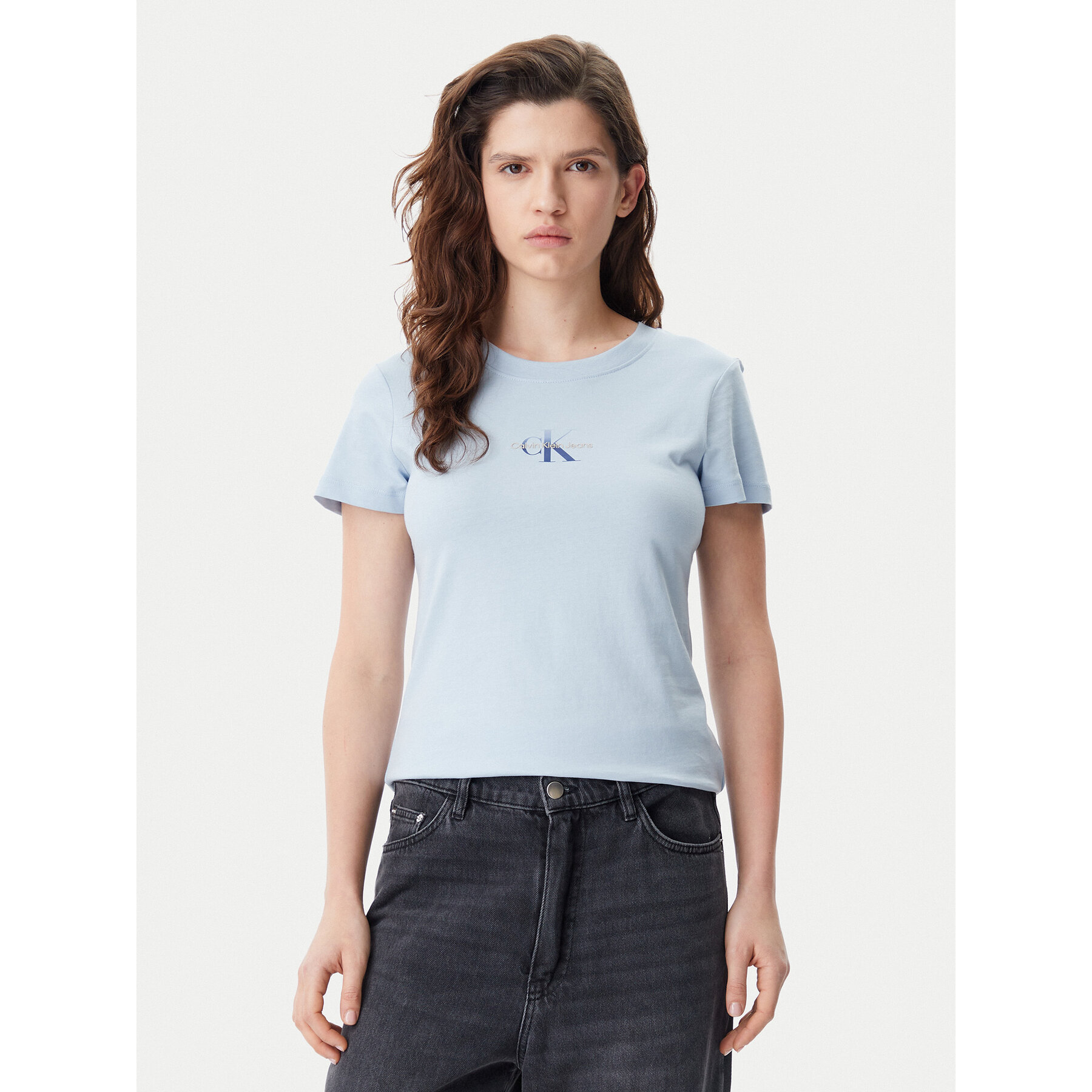 Calvin Klein Jeans Póló Gradient Monologo J20J225252 Kék Slim Fit