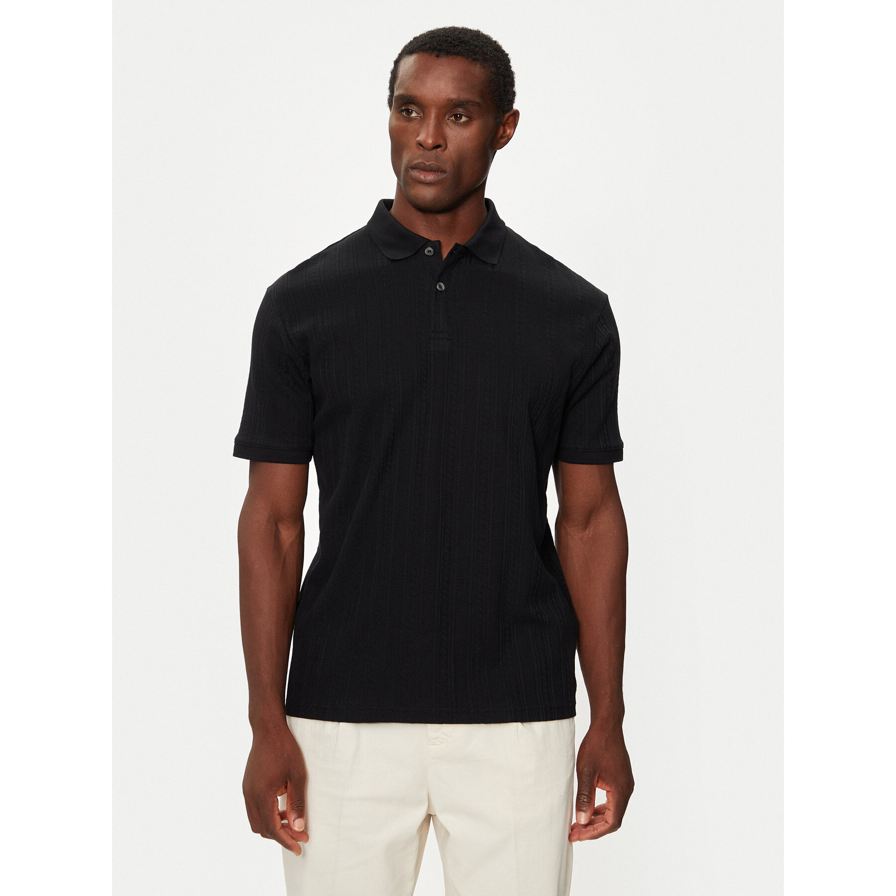 Selected Homme Polo 16094575 Μαύρο Regular Fit