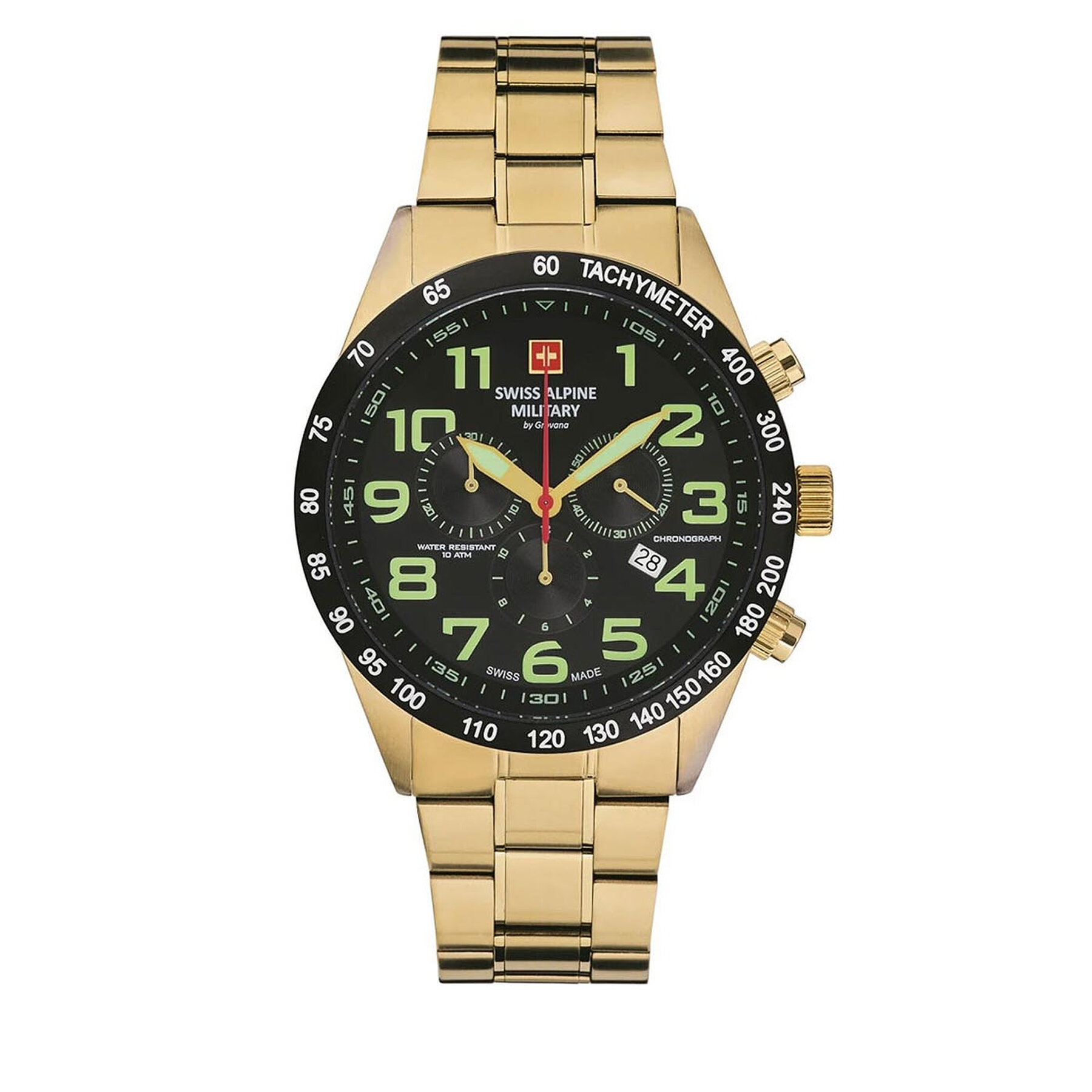 

Годинник Swiss Alpine Military 7047.9117 Black/Gold/Gold, Золотий