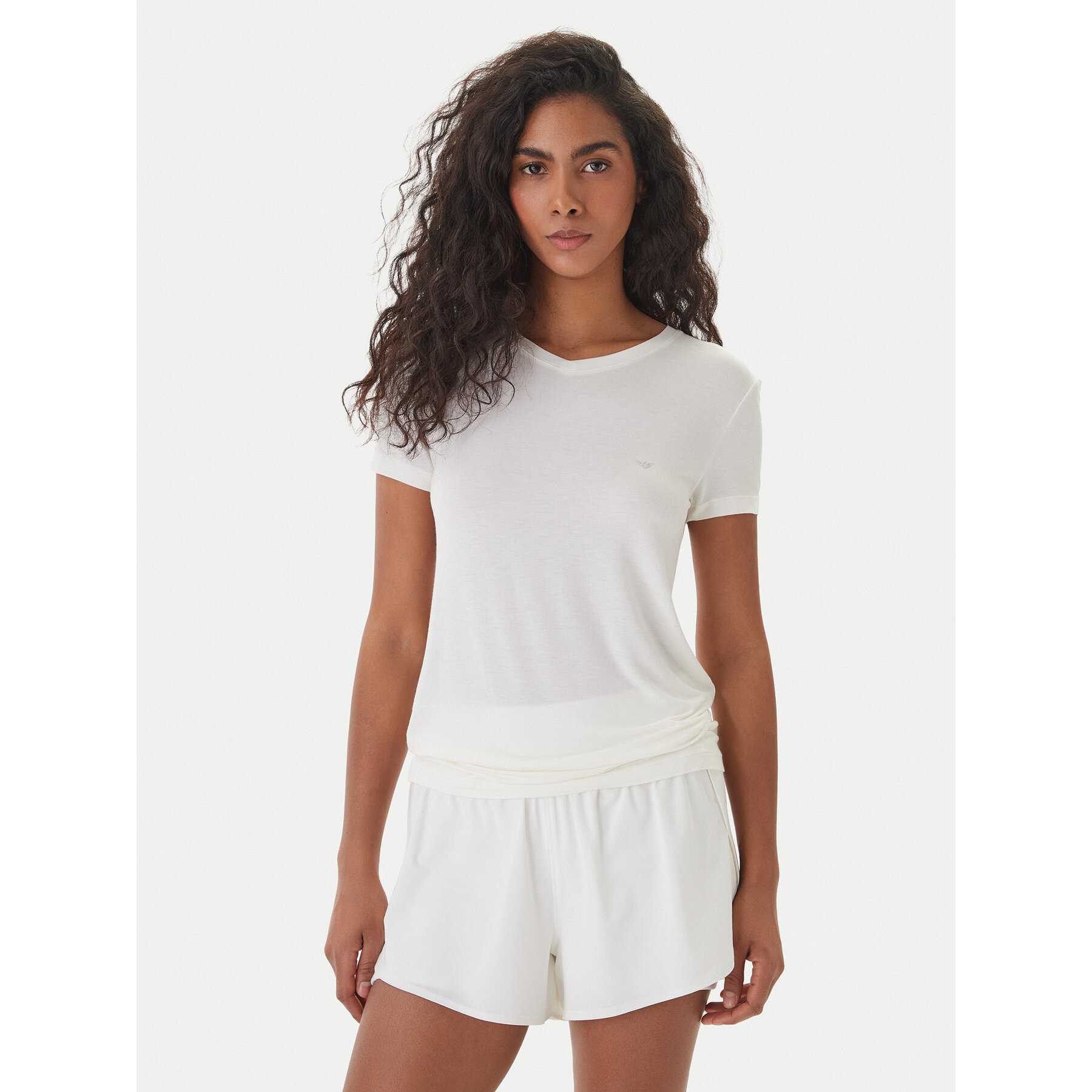 Emporio Armani T-Shirt EW000409 AF19024 U1131 Weiß Regular Fit