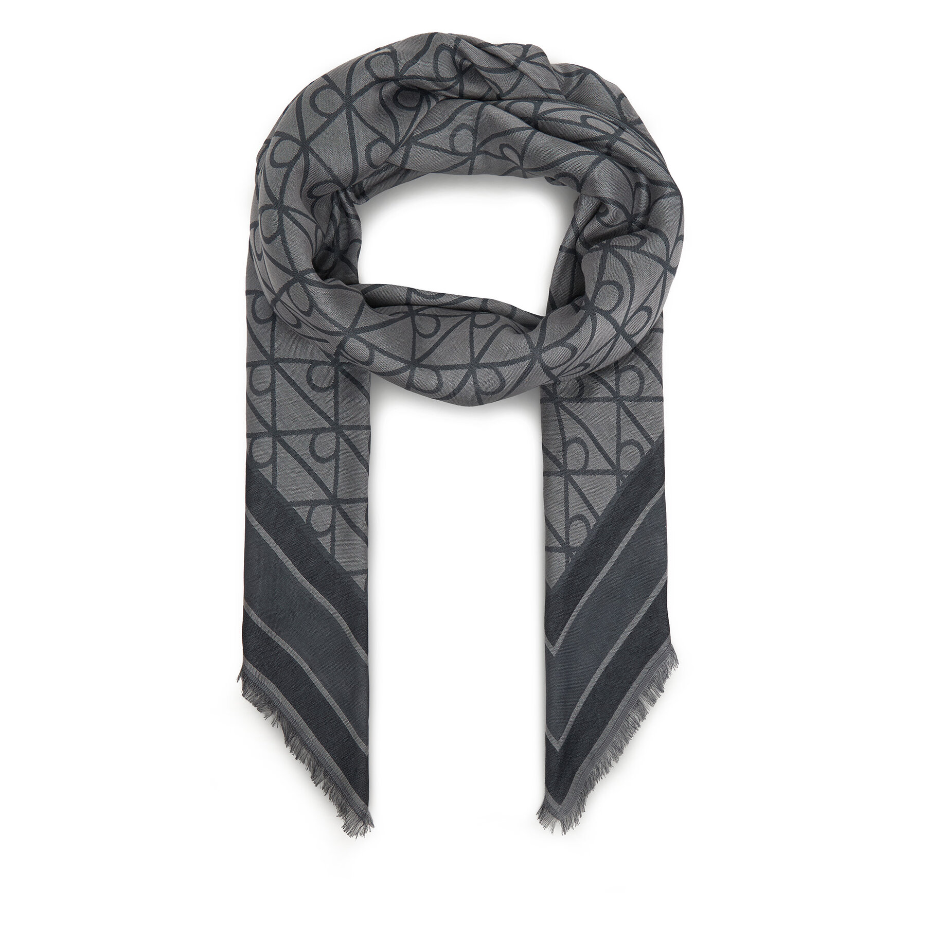 Naglavna ruta Calvin Klein Emblem Aop Jacquard Square Scarf LV04F8080G Črna
