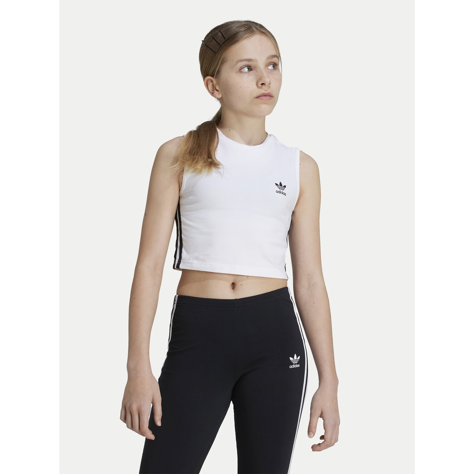 adidas adidas Τοπ Trefoil JE0514 Λευκό Regular Fit