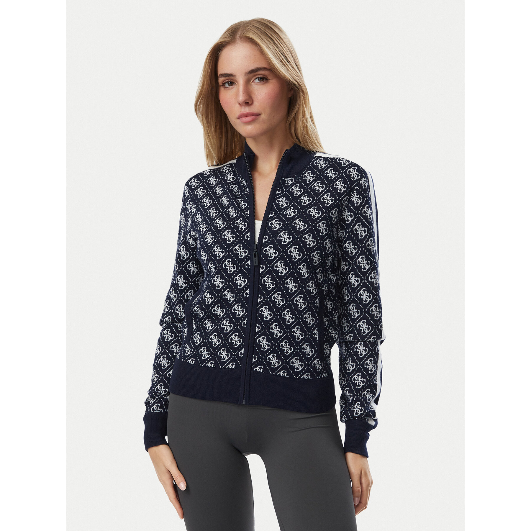 Guess Strickjacke V6BR03 Z1482 Dunkelblau Regular Fit