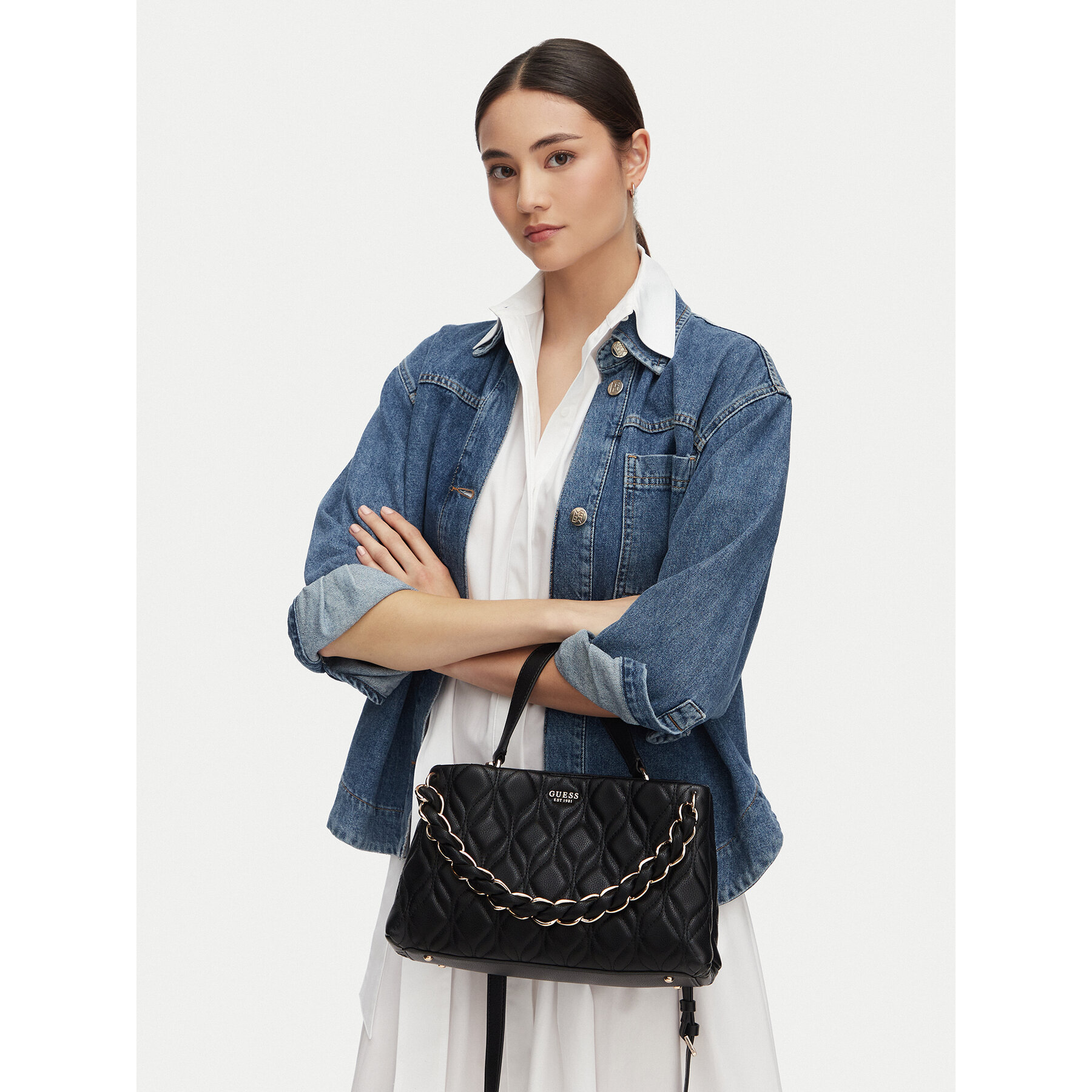 Дамска чанта Guess Maxine HWQG97 33050 Черен