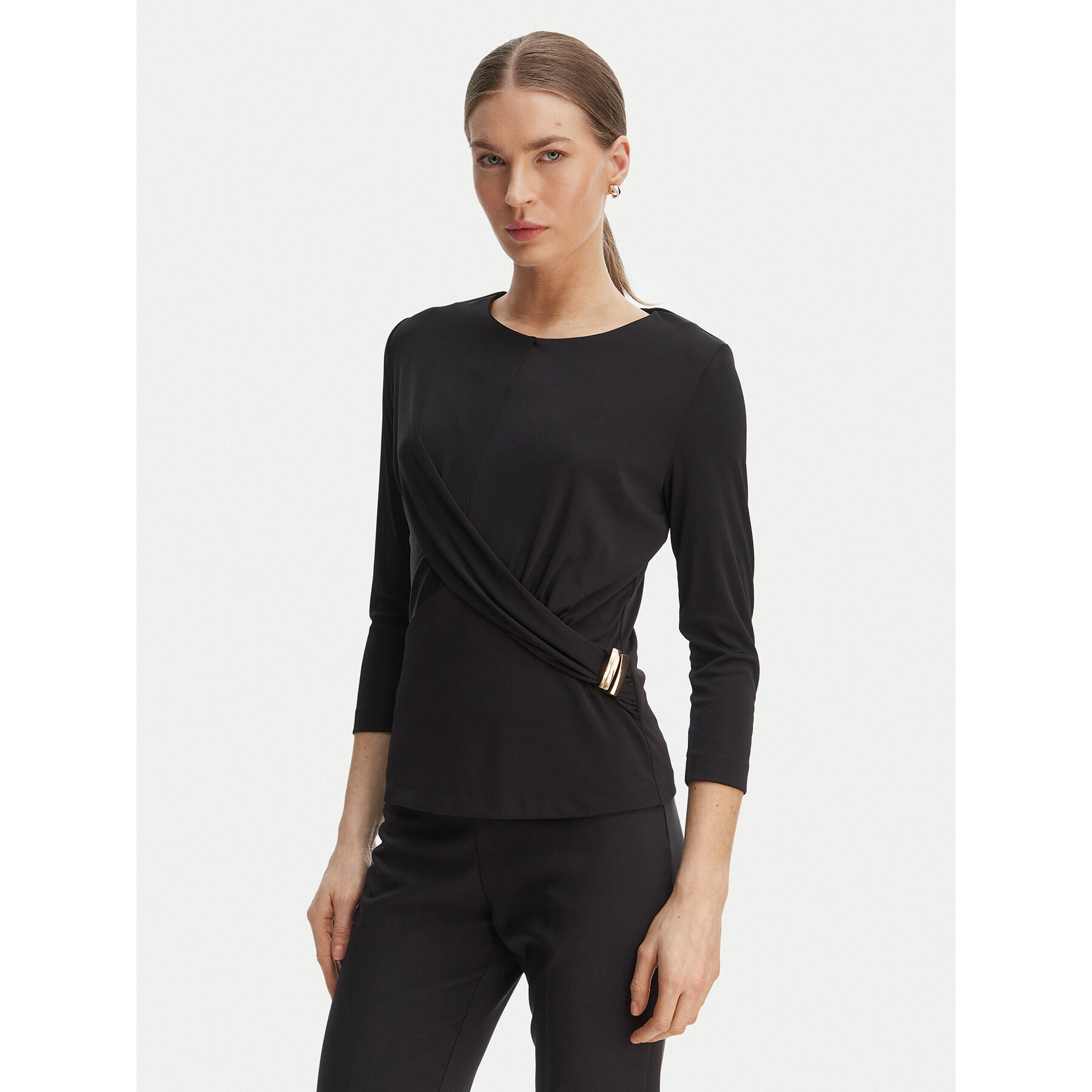 Rinascimento Bluse CFC0127695003 Schwarz Slim Fit