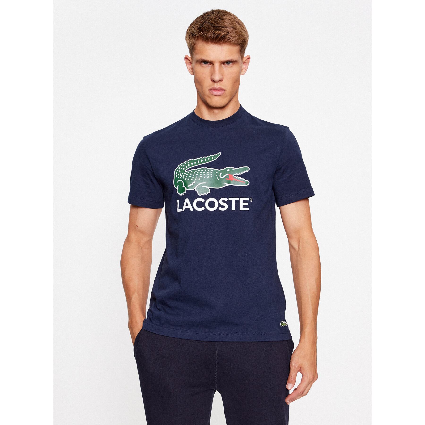 Lacoste T-Shirt TH1285 Σκούρο μπλε Regular Fit