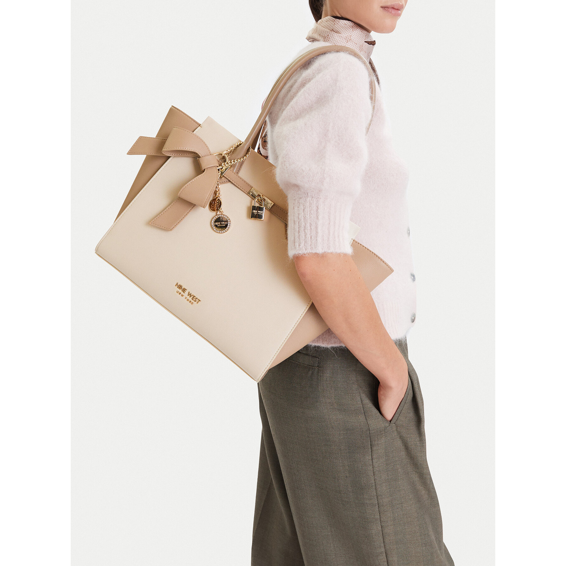 Geantă Nine West CEO-Serene-I-LX10186 Écru