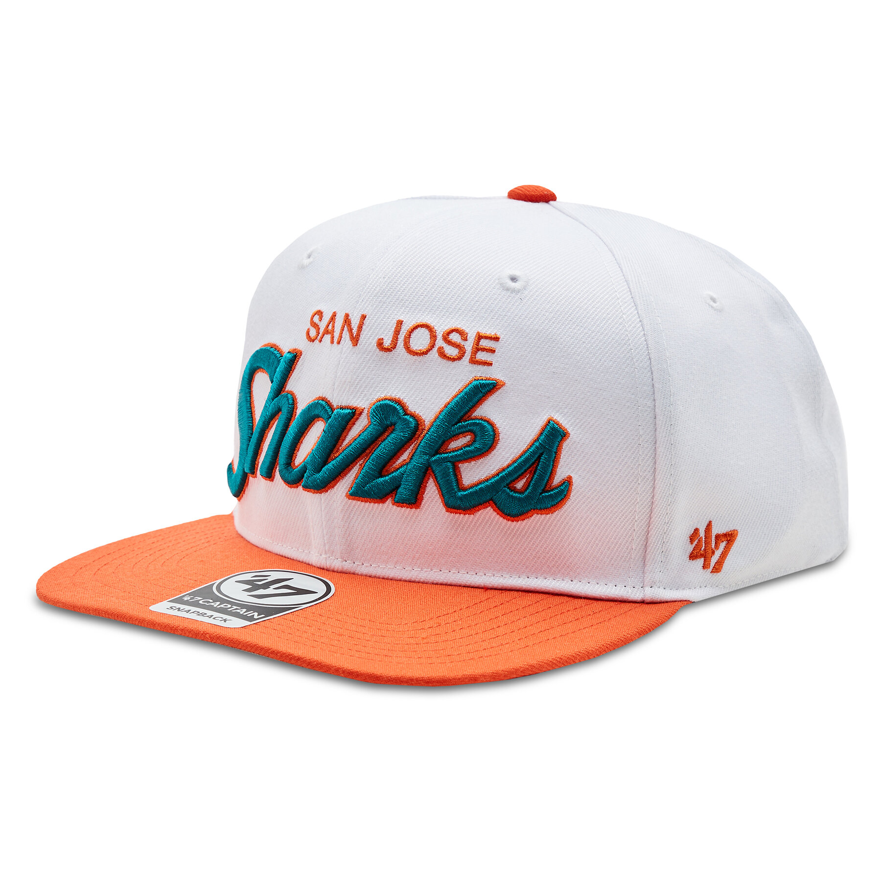 Gorra con visera 47 Brand NHL San Jose Sharks Script Side Two Tone '47 CAPTAIN H-SSSTT22WBP-WH Blanco