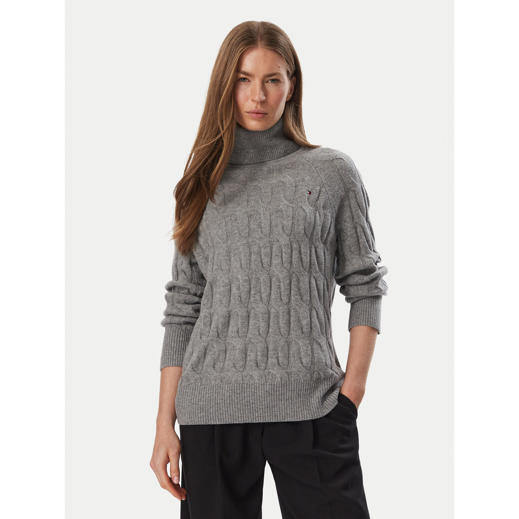 Tommy Hilfiger Rollkragenpullover WW0WW46791 Dunkelgrau Regular Fit
