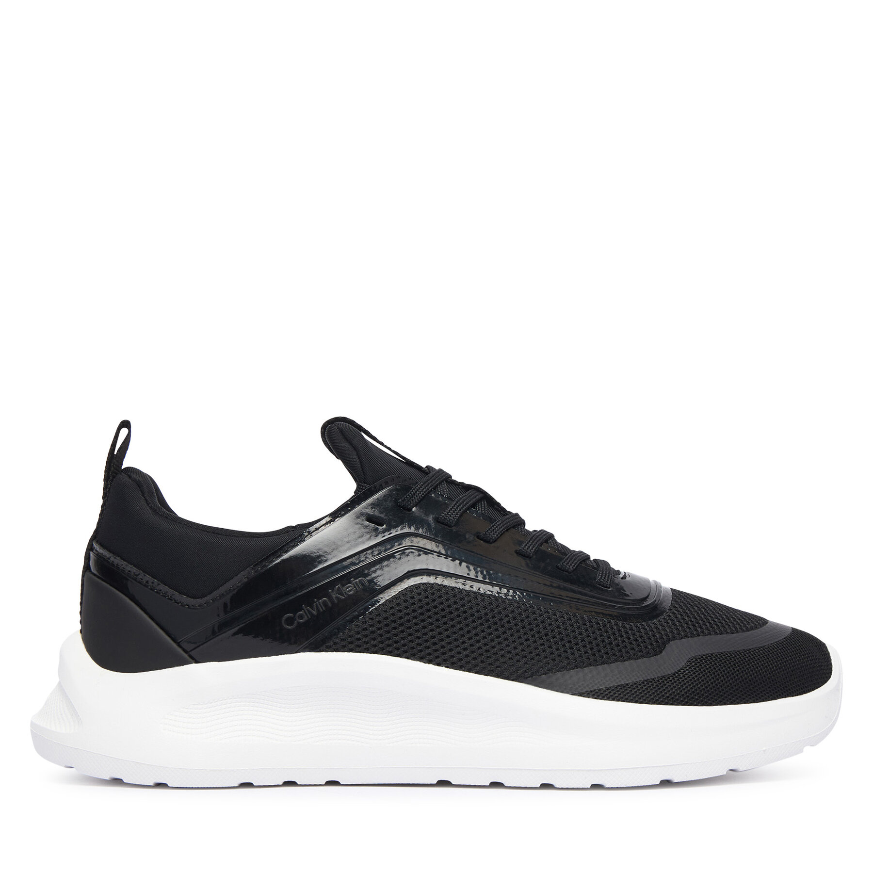 Sneakersy Calvin Klein Light Eva Run Laceup Sock Jelly HW0HW03434 Čierna