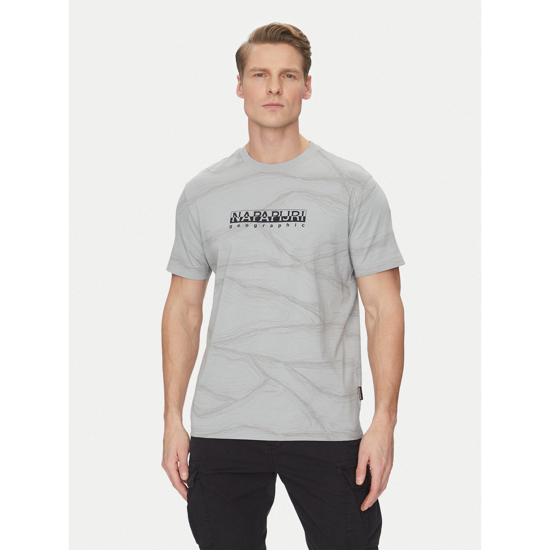 Napapijri T-shirt B-Cellini NP0A4ILS Grigio Regular Fit