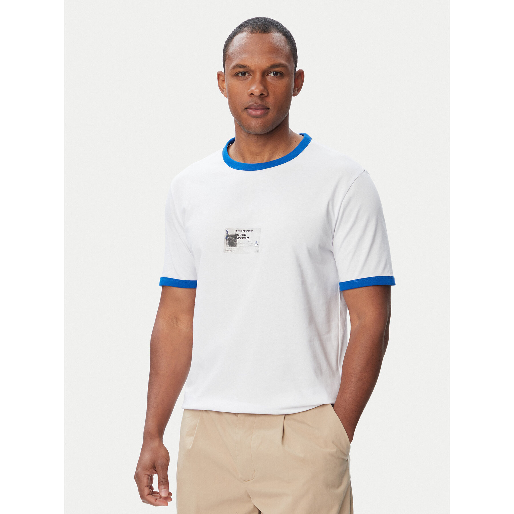 HUGO T-Shirt Nurangler 50566025 Weiß Sharp Fit