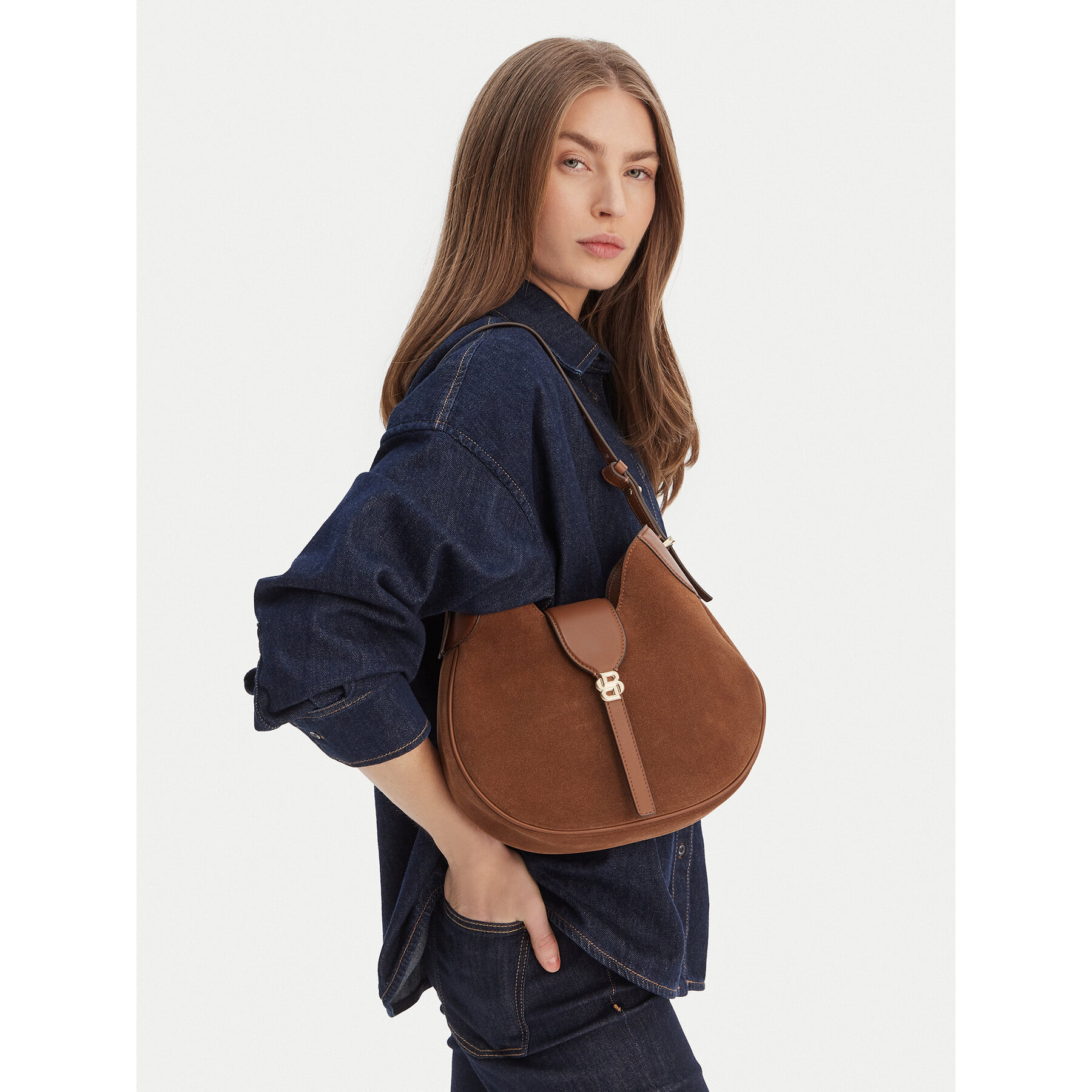 Дамска чанта BOSS Boss Beyond Hobo S 50557954 Кафяв