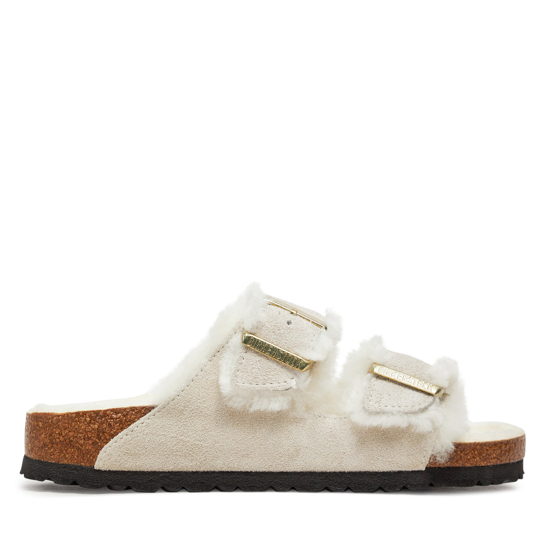 Damen Pantoletten Birkenstock, Schuhgröße 41, Weiß, Arizona Shearling Leve 1026193