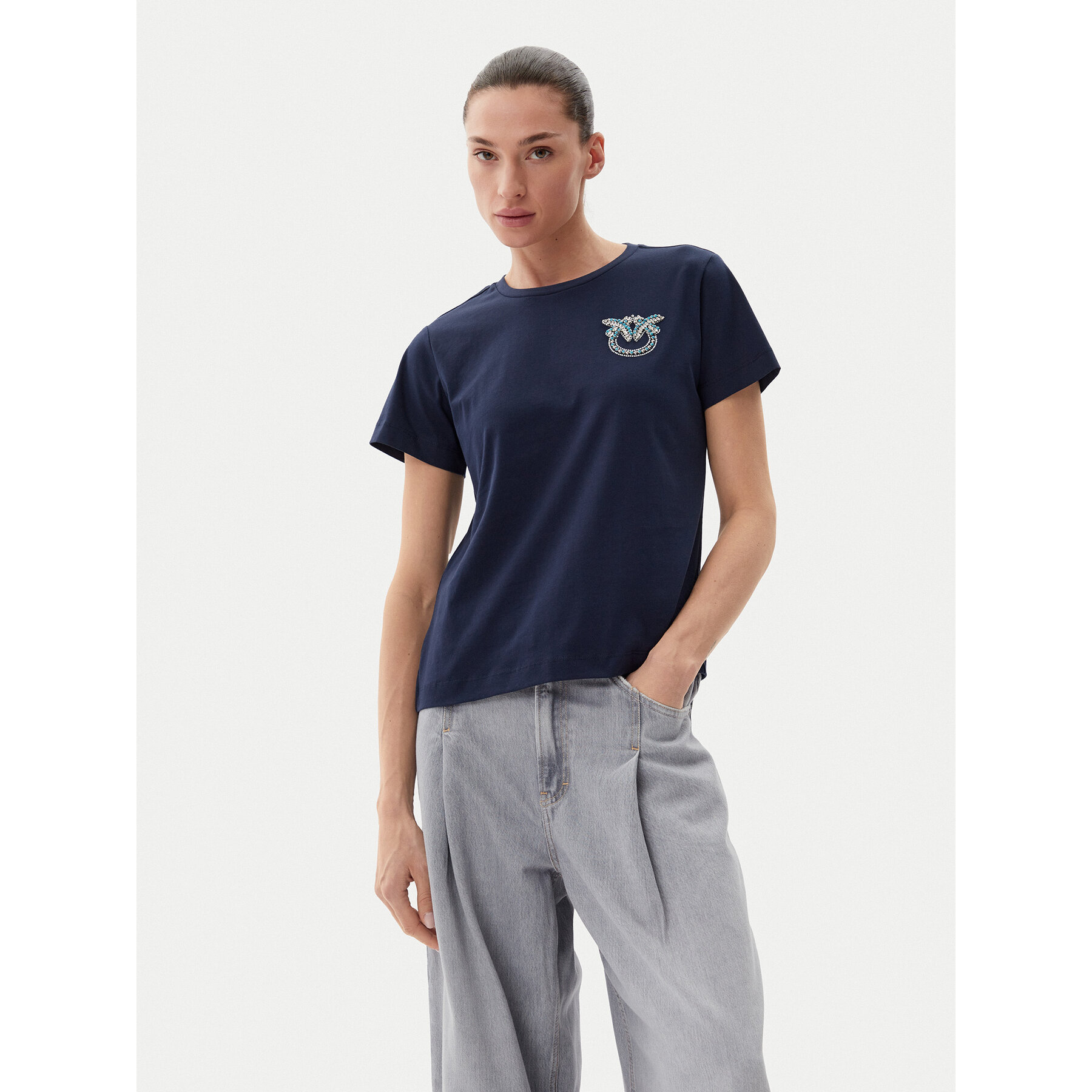 PINKO T-shirt Nambrone 103320 A2G7 Blu scuro Regular Fit