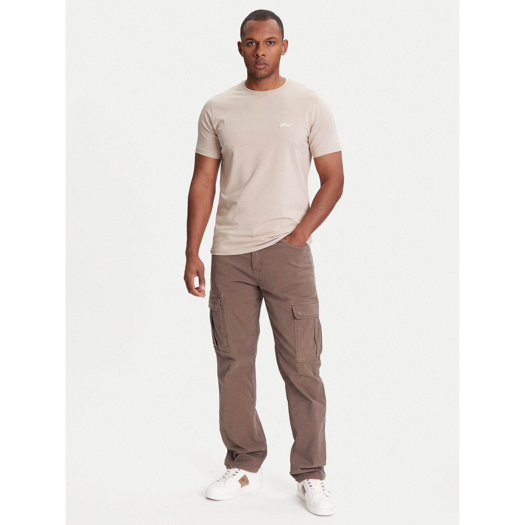 Guess T-Shirt M4GI70 KC9X0 Μπεζ Slim Fit