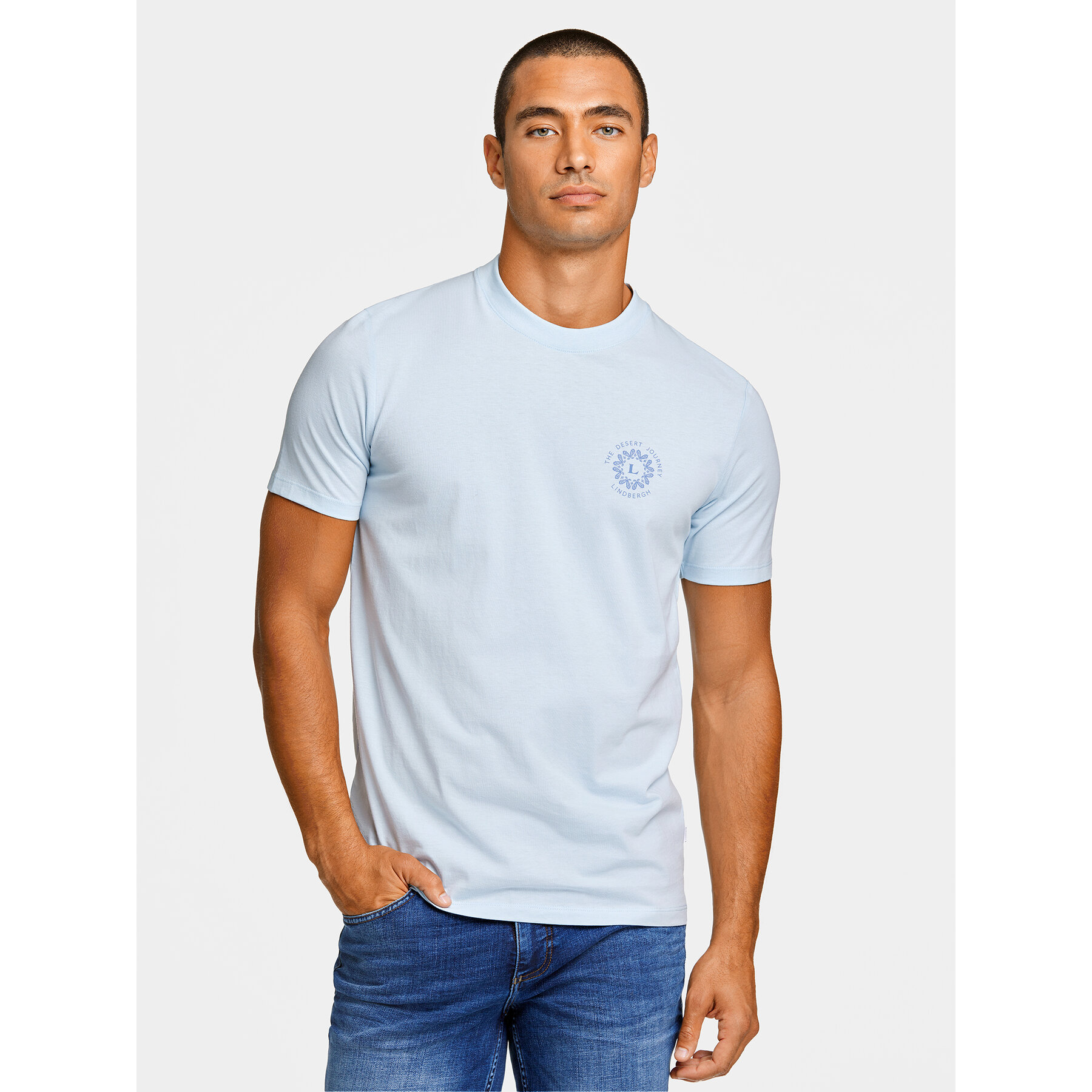Lindbergh T-Shirt 30-400267 Γαλάζιο Relaxed Fit