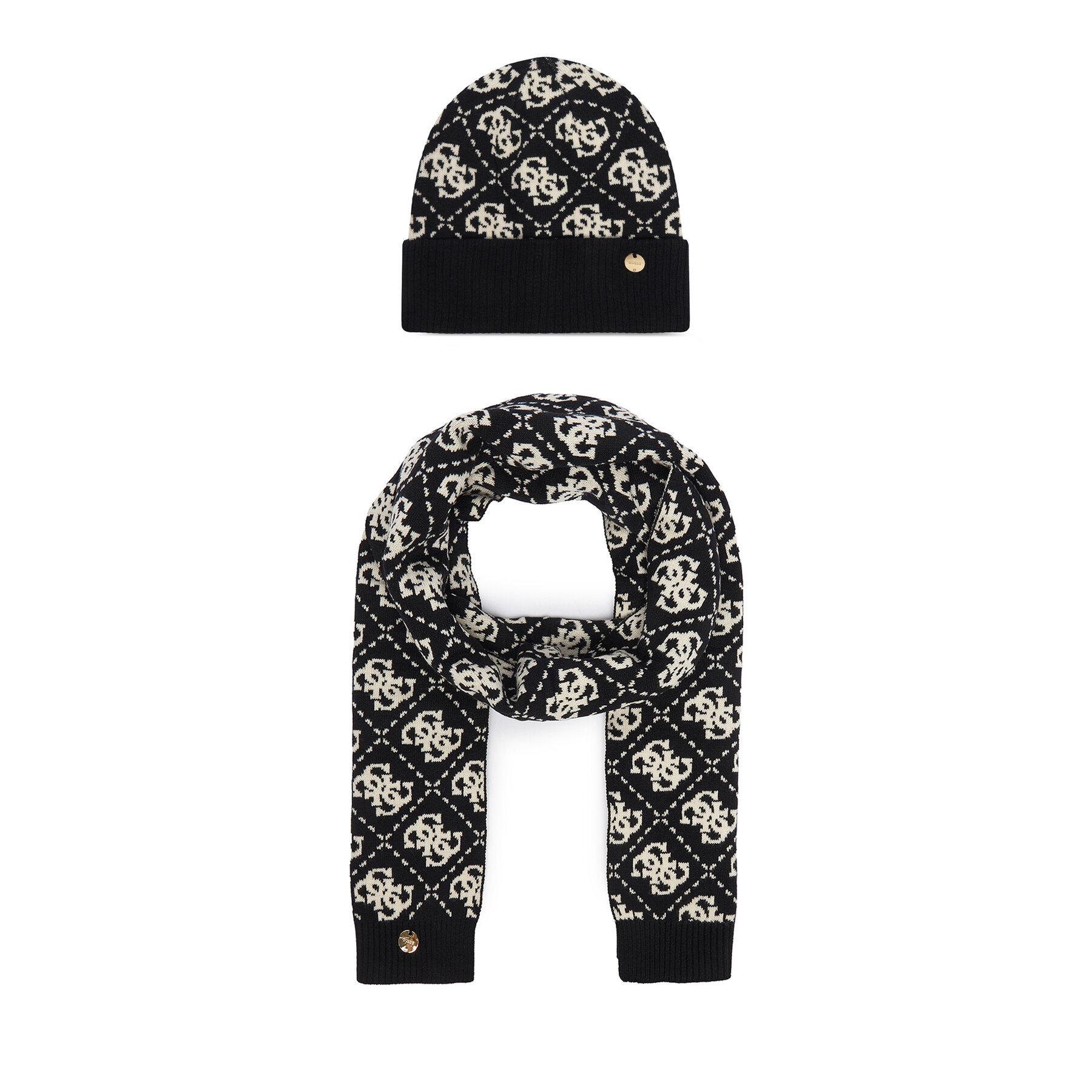 Комплект шал и шапка Guess GFBOX WP6401 Черен
