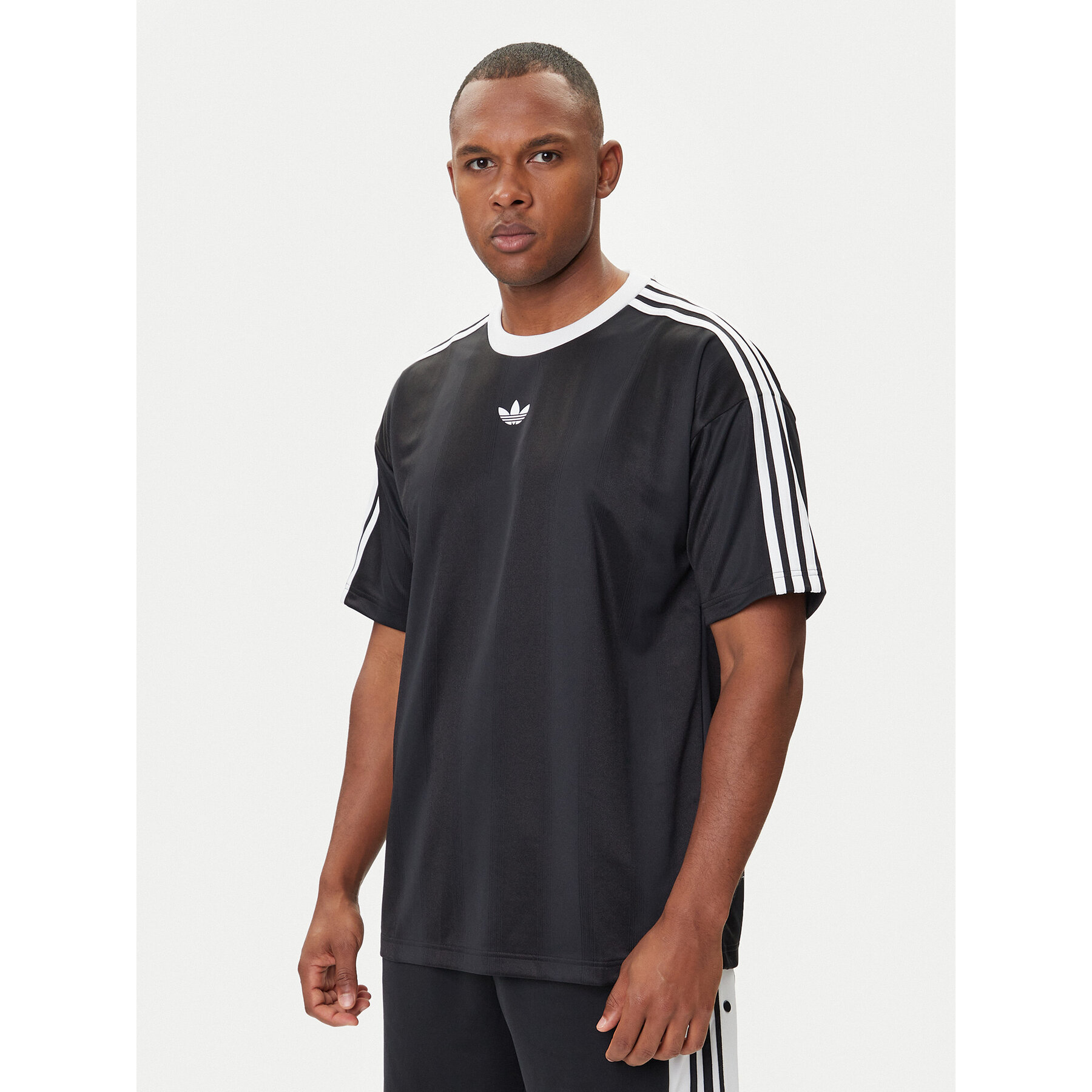 adidas Póló adicolor Jacquard JW5876 Fekete Loose Fit