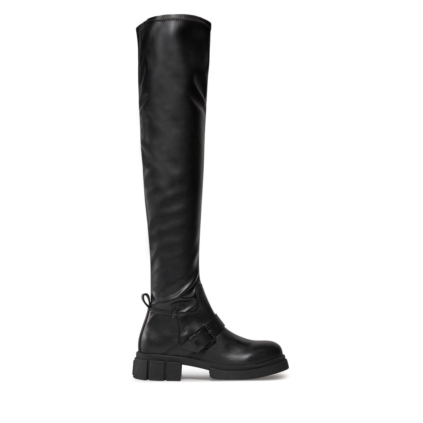 Damskie Muszkieterki Tommy Hilfiger, Rozmiar 36 Czarny Stretch Monochromatic Longboot FW0FW07611