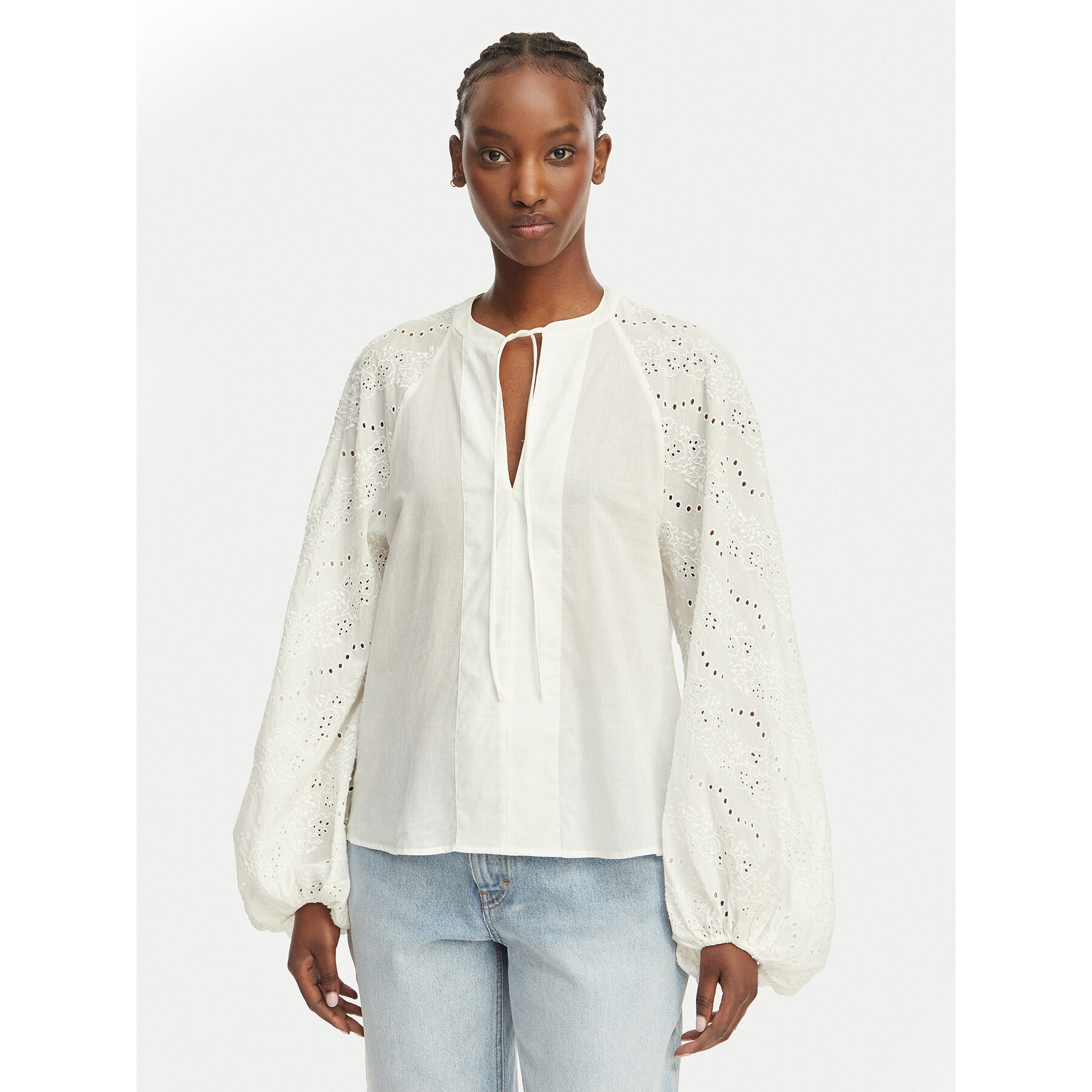 BOSS Bluse Belvast 50559073 Weiß Regular Fit