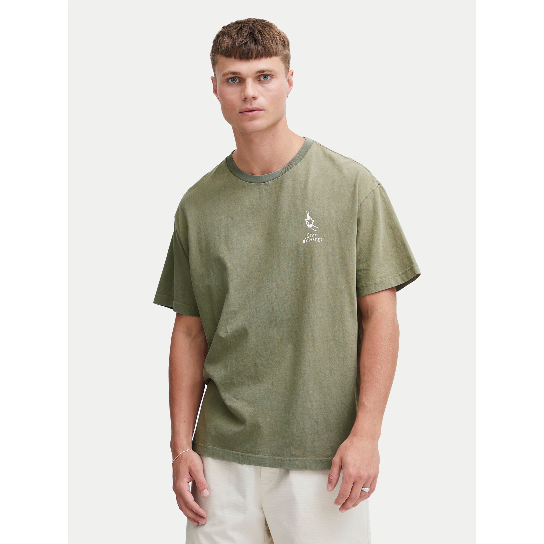 Solid T-shirt Ismail 21108240 Verde Regular Fit