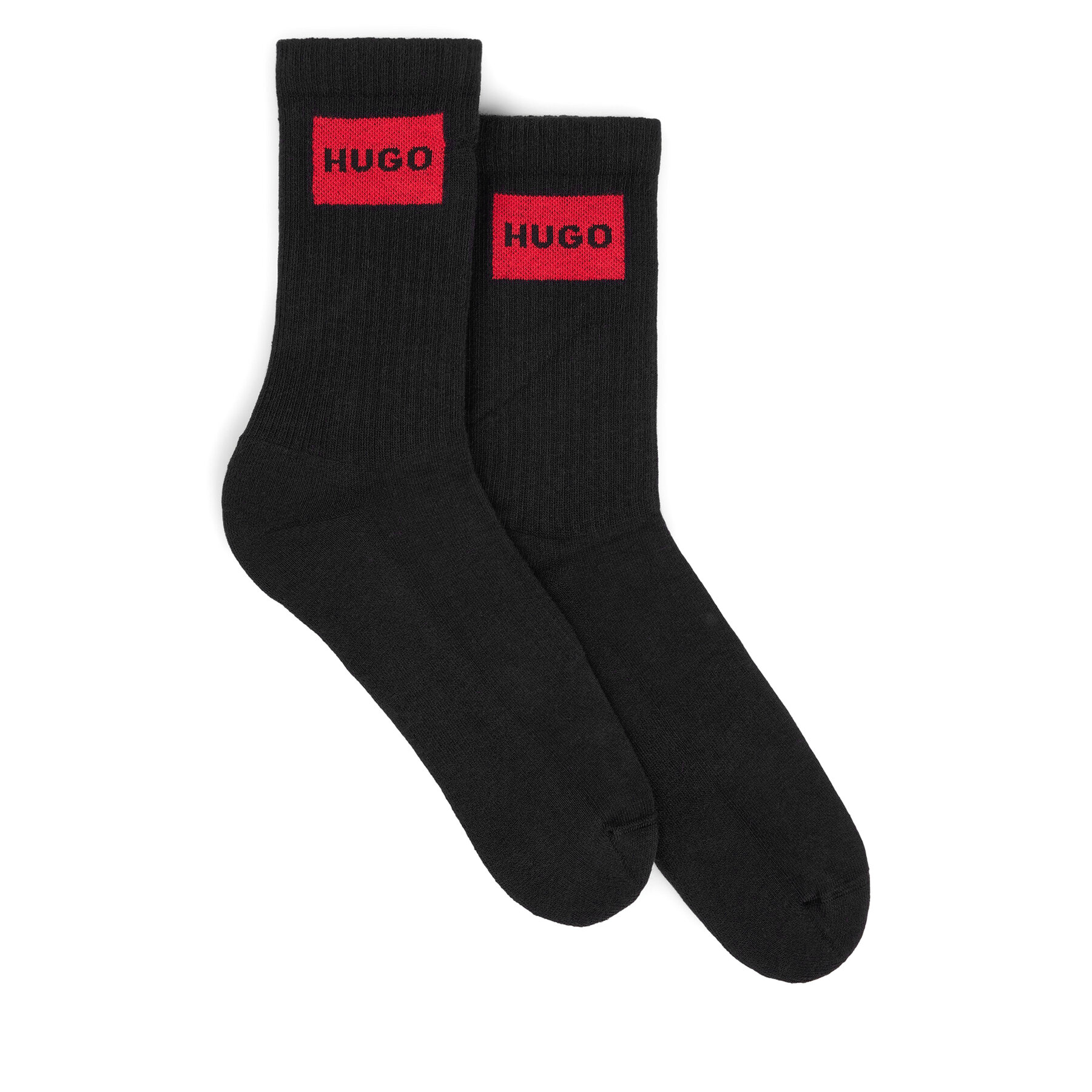 2 pár hosszú szárú férfi zokni HUGO, Méret: 39/42, Fekete, 50510640