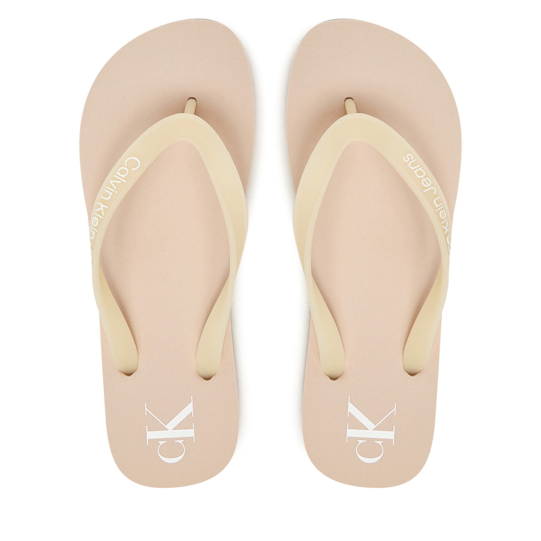 Čības uz pirksta Calvin Klein Jeans Beach Sandal Transparent Tpu YW0YW01829 Rozā