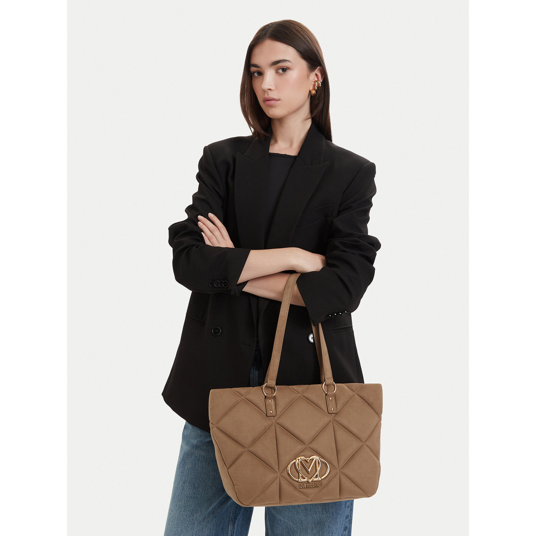 Kabelka LOVE MOSCHINO JC4312PP0NKE0105 Tmavo béžová