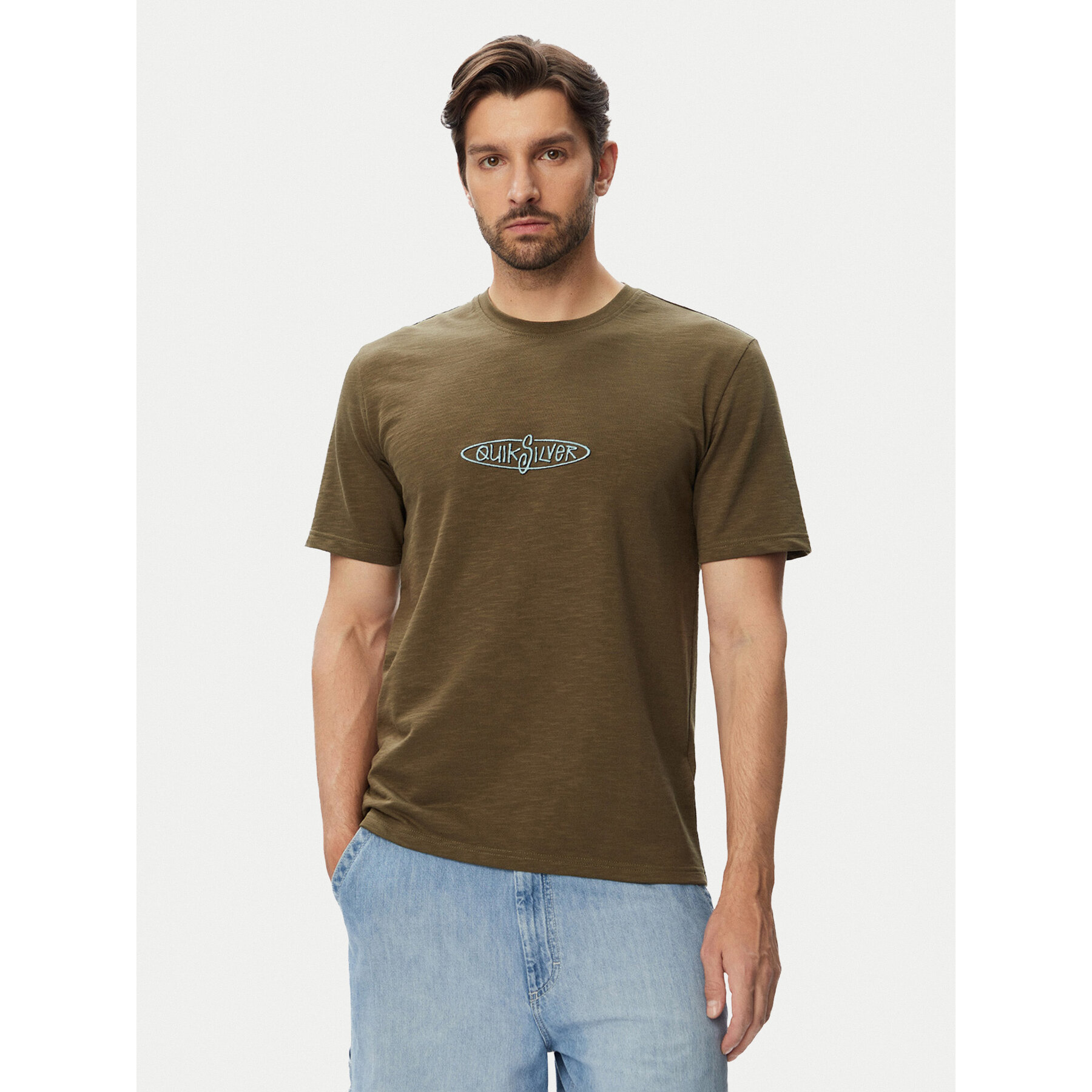 Quiksilver T-Shirt W126-QSMTS-1005-33X Khakifarben Regular Fit
