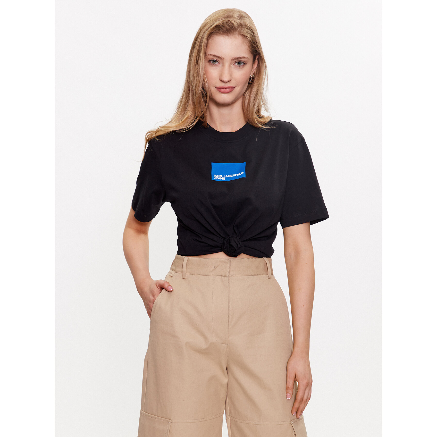 Karl Lagerfeld Jeans T-Shirt 231J1706 Μαύρο Regular Fit