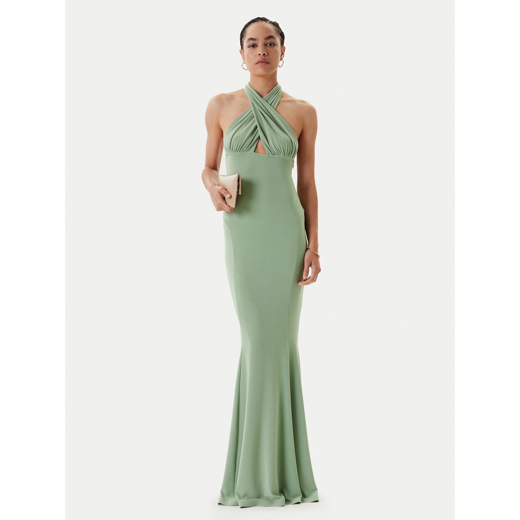 NORMA KAMALI Abendkleid KK1253PLO68835 Grün Slim Fit