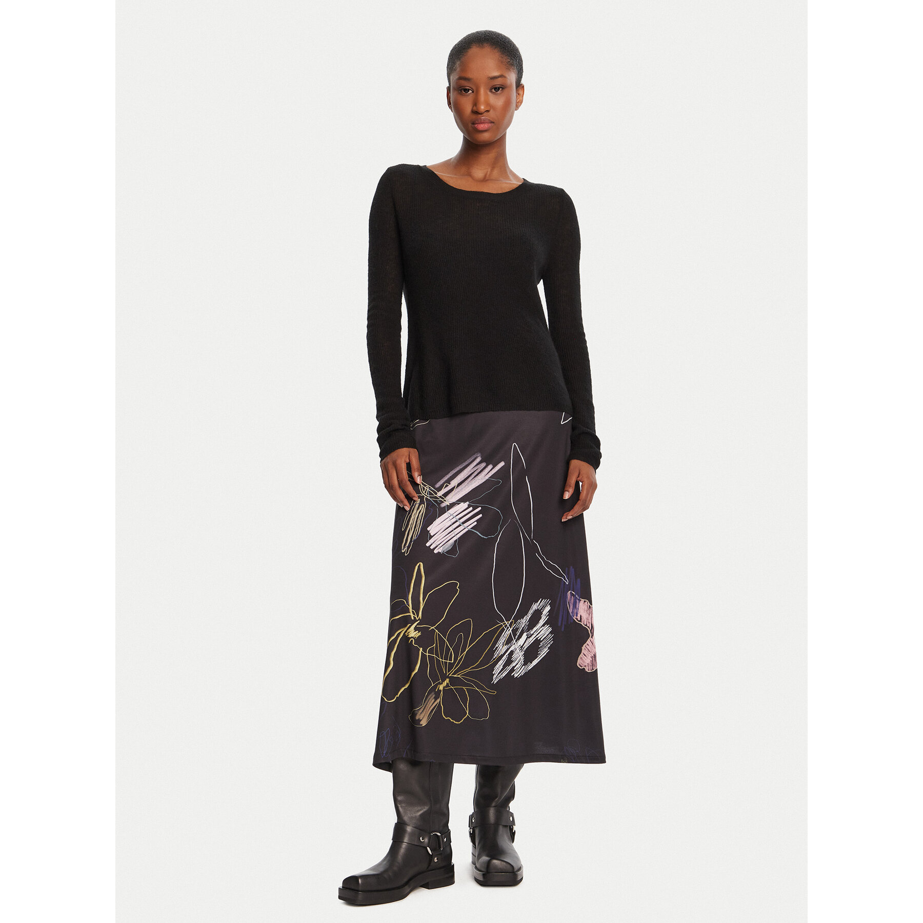 Desigual Kleid für den Alltag Kala 25WWVK25 Schwarz Slim Fit