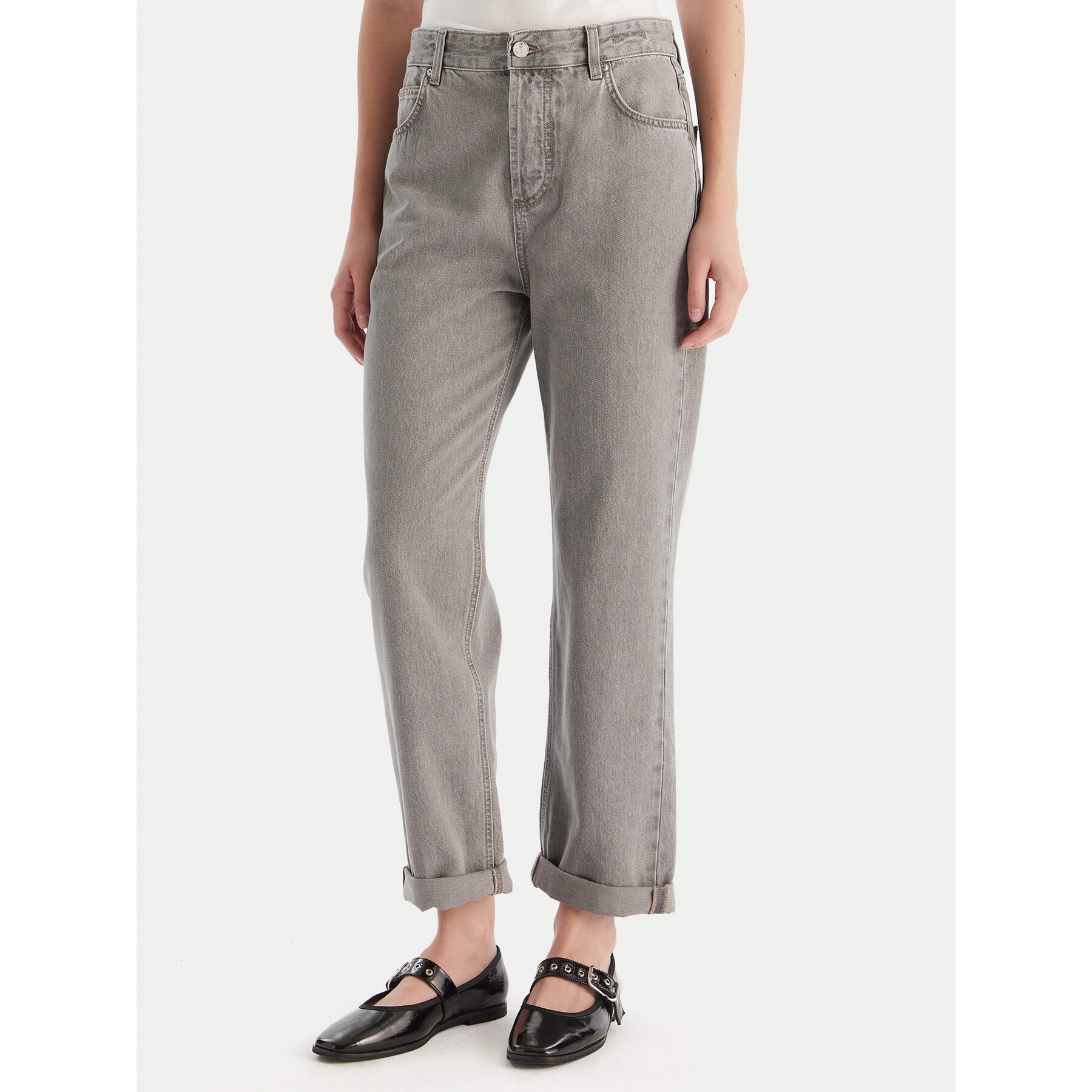 Marella Jeans Tomboy 2523186074 Grau Loose Fit
