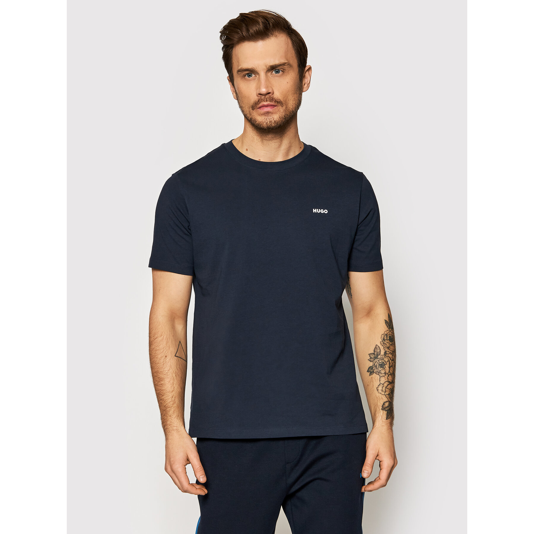 Hugo T-Shirt Dero222 50466158 Σκούρο μπλε Regular Fit