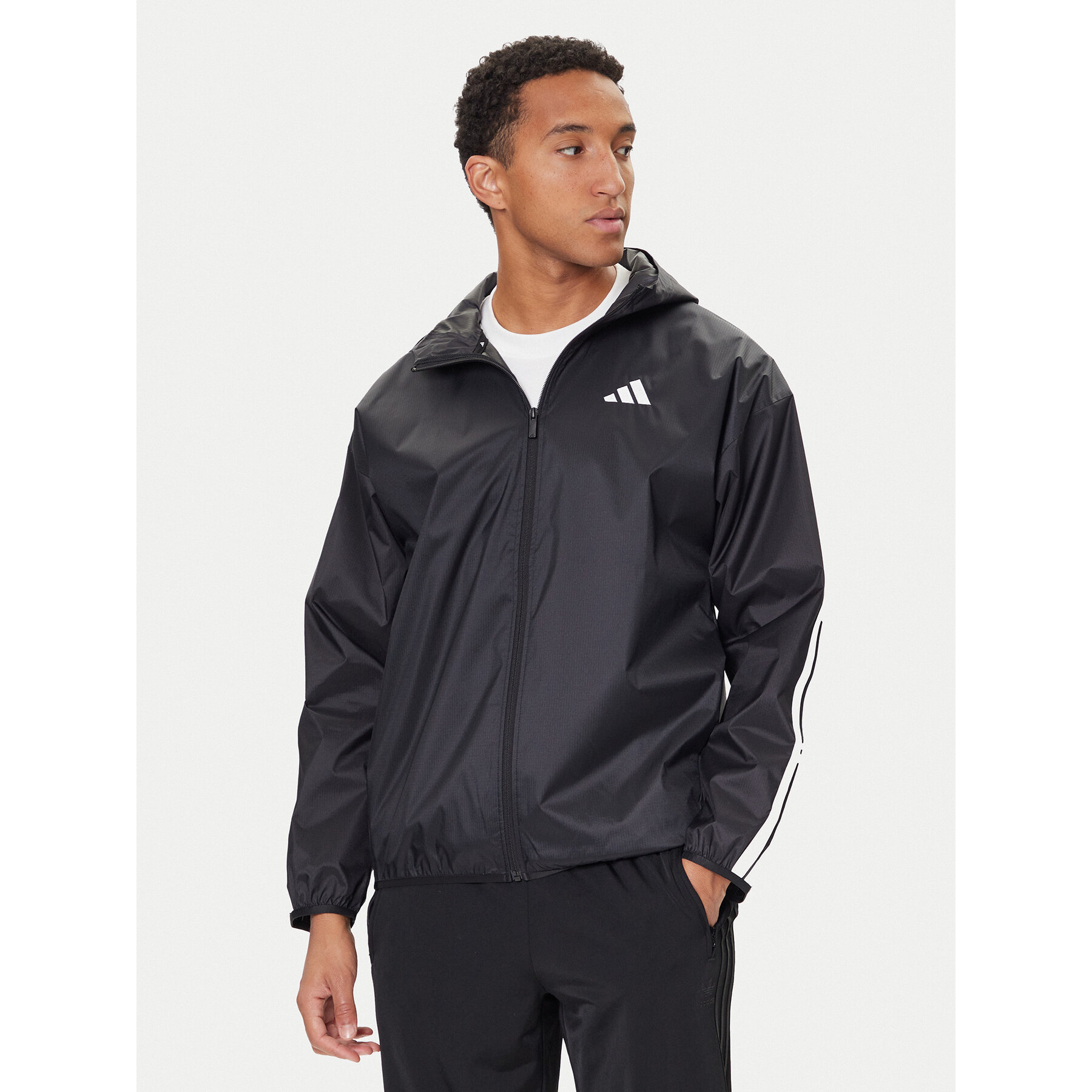 adidas Windjacke Essential 3-Stripes Ripstop IM7848 Schwarz Regular Fit