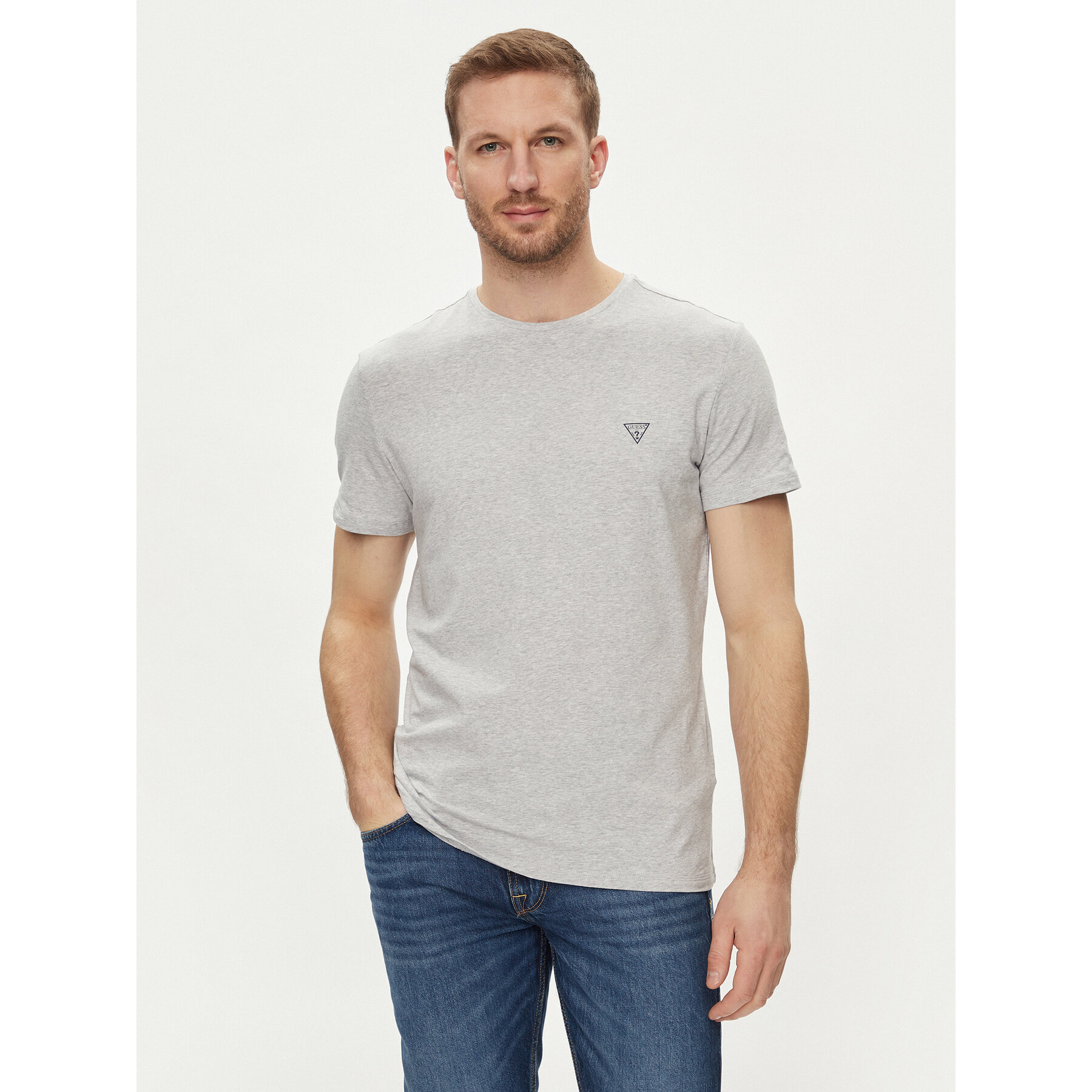 Guess Póló Caleb U97M00 KCD31 Szürke Slim Fit