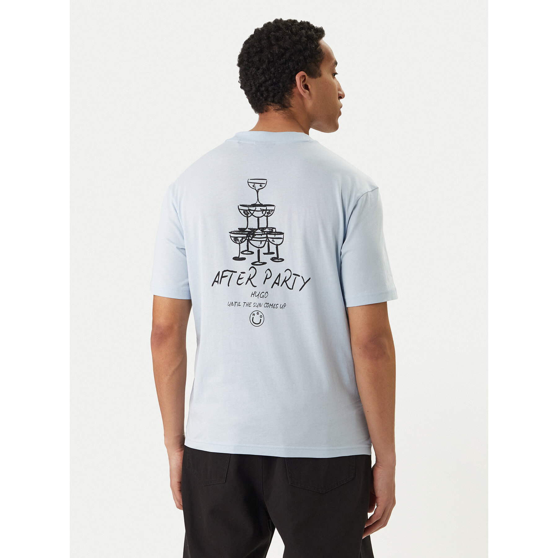 HUGO T-Shirt Nucavo 50560040 Himmelblau Regular Fit