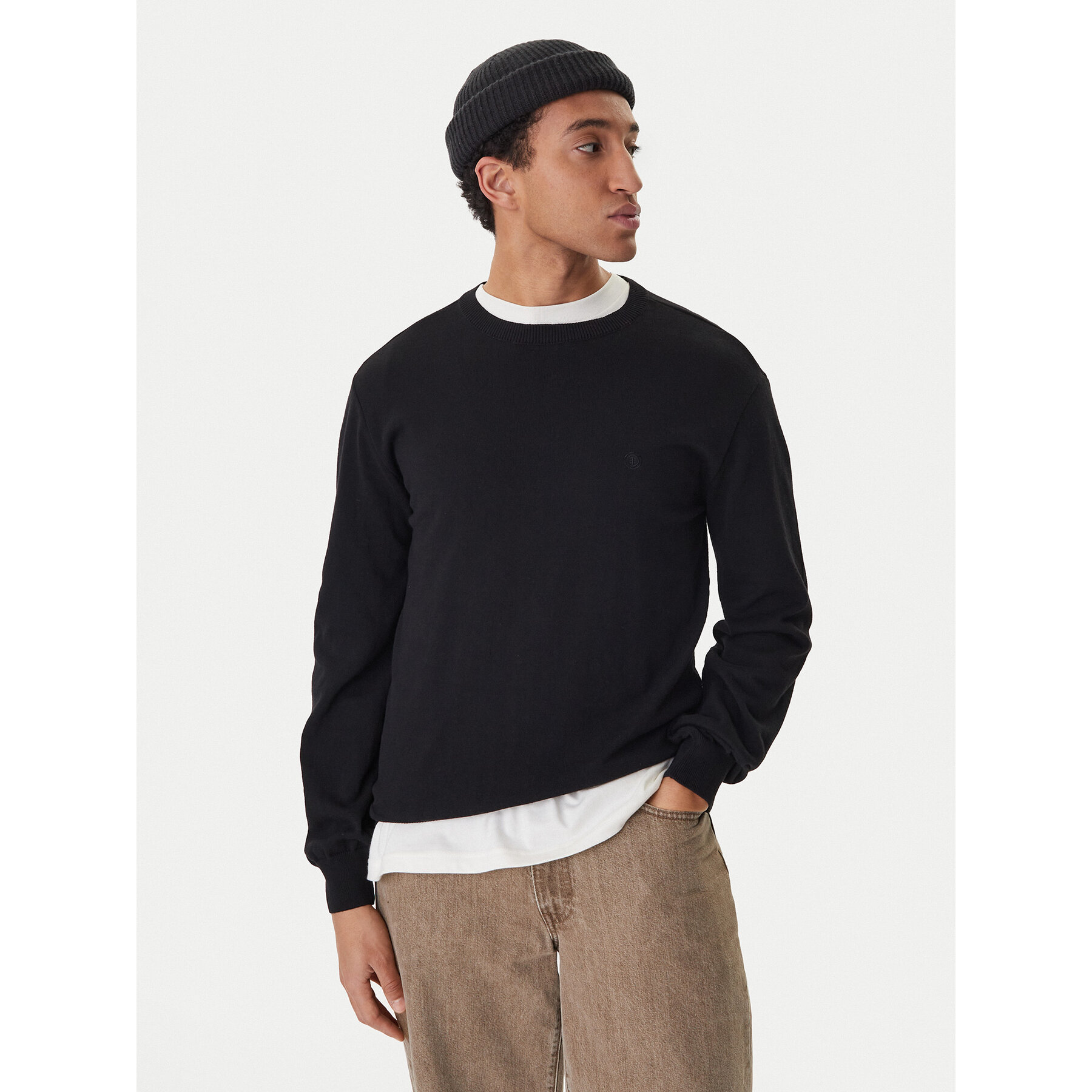 Element Pullover Icon Embroidery ELYSW00115 Schwarz Regular Fit