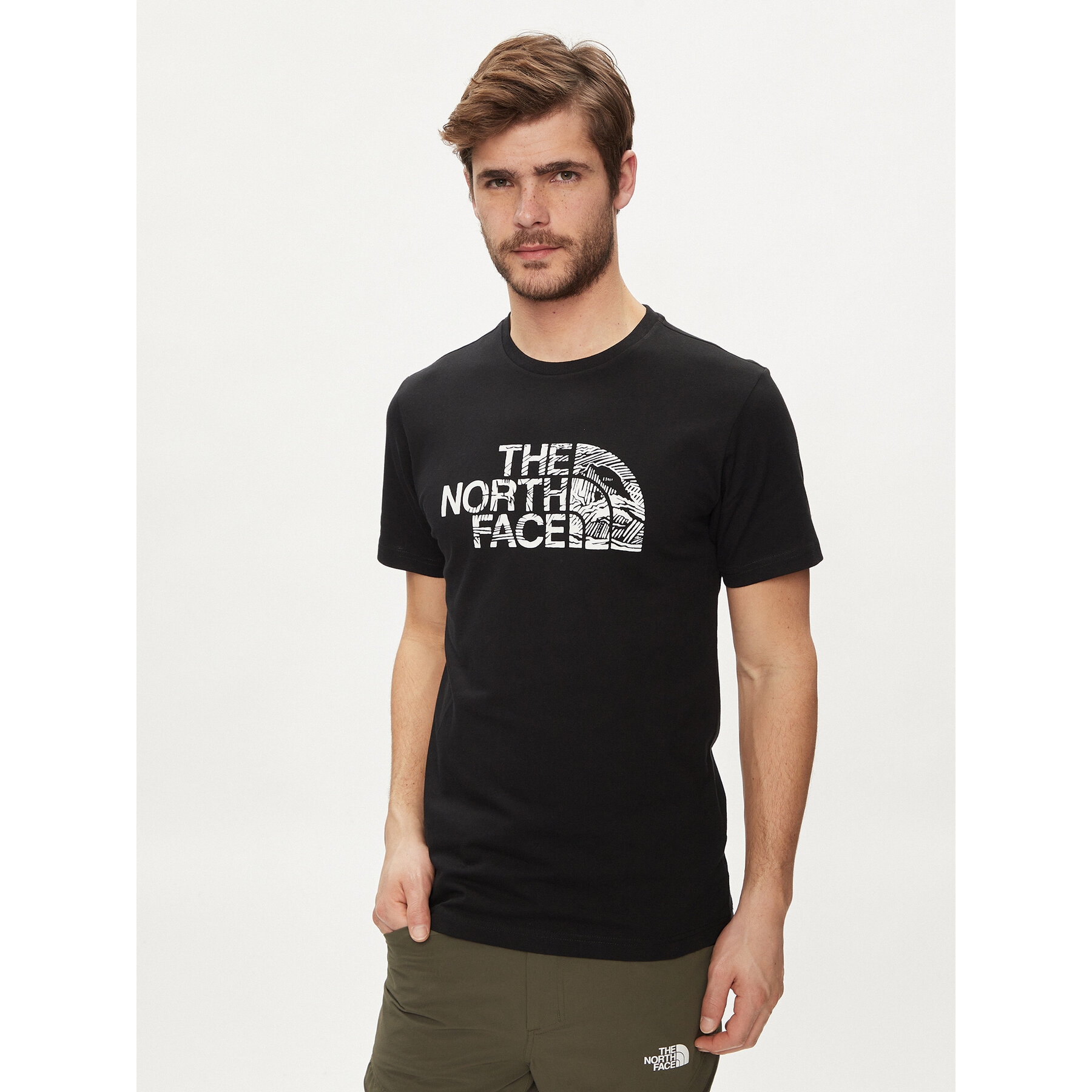 The North Face Póló Woodcut Dome NF0A87NX Fekete Regular Fit