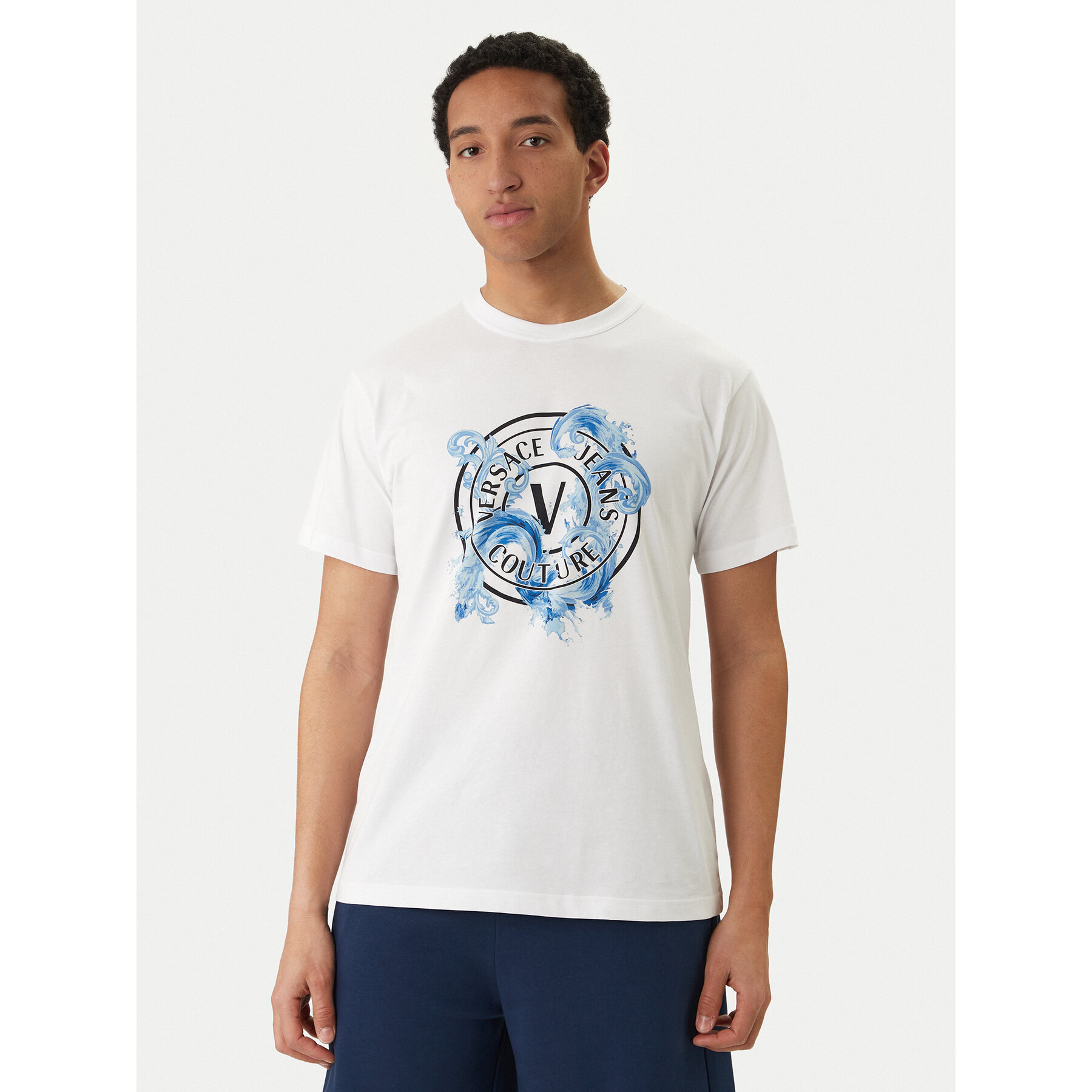 Versace Jeans Couture T-Shirt 80GAHE01 CJ00E Weiß Regular Fit