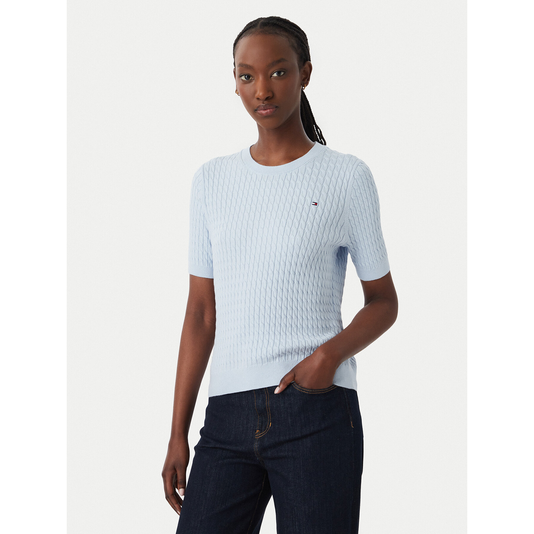 Tommy Hilfiger Pullover WW0WW41787 Hellblau Regular Fit