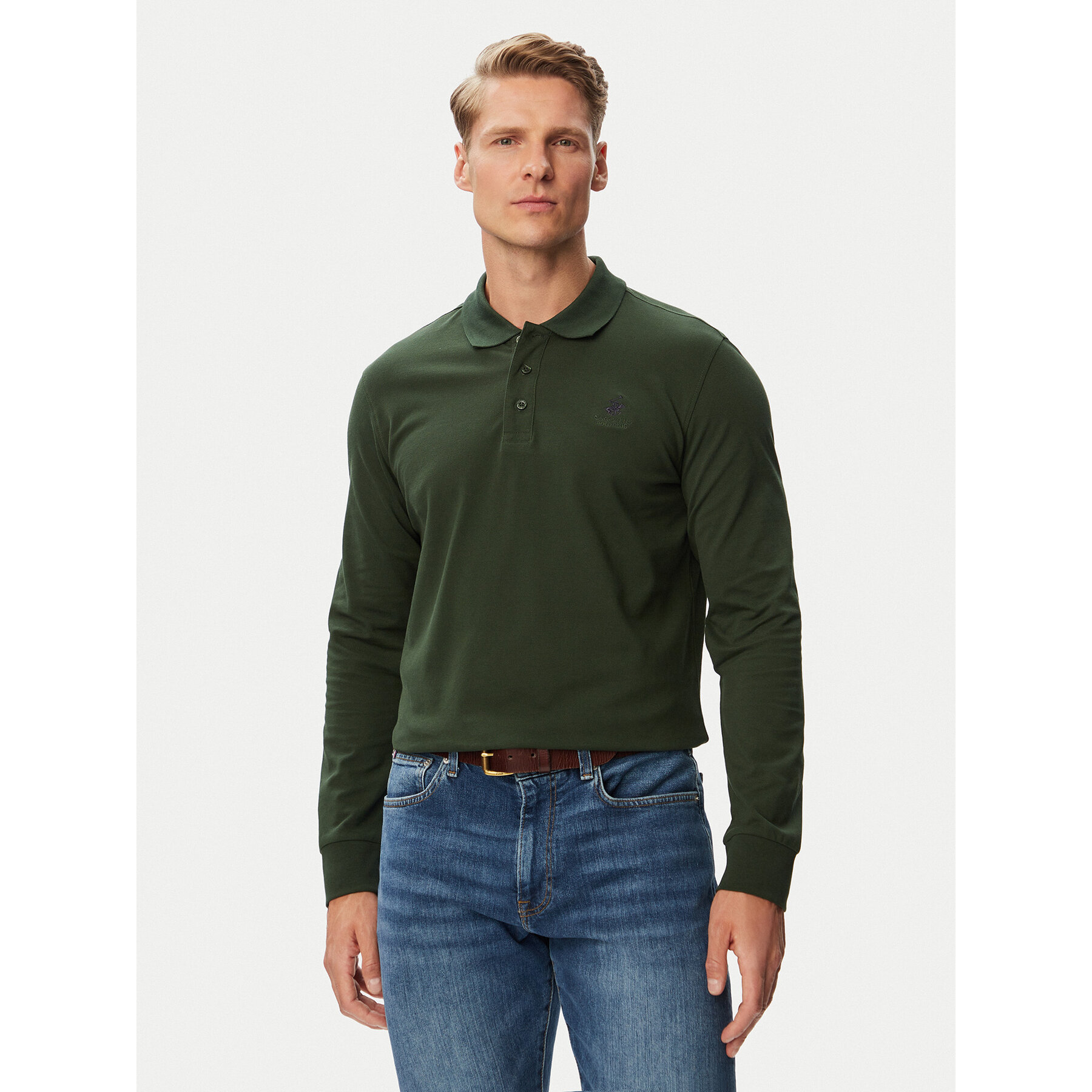 Beverly Hills Polo Club Poloshirt P-SS26M-P424125BTGR Dunkelgrün Regular Fit