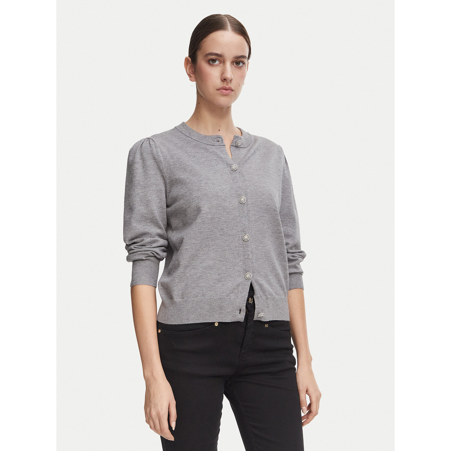 Morgan Strickjacke 262-MKNOT Grau Regular Fit