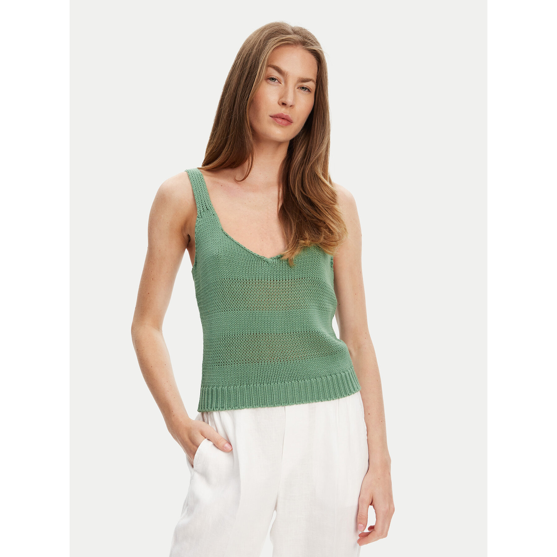 United Colors Of Benetton Top 1898DH018 Verde Relaxed Fit