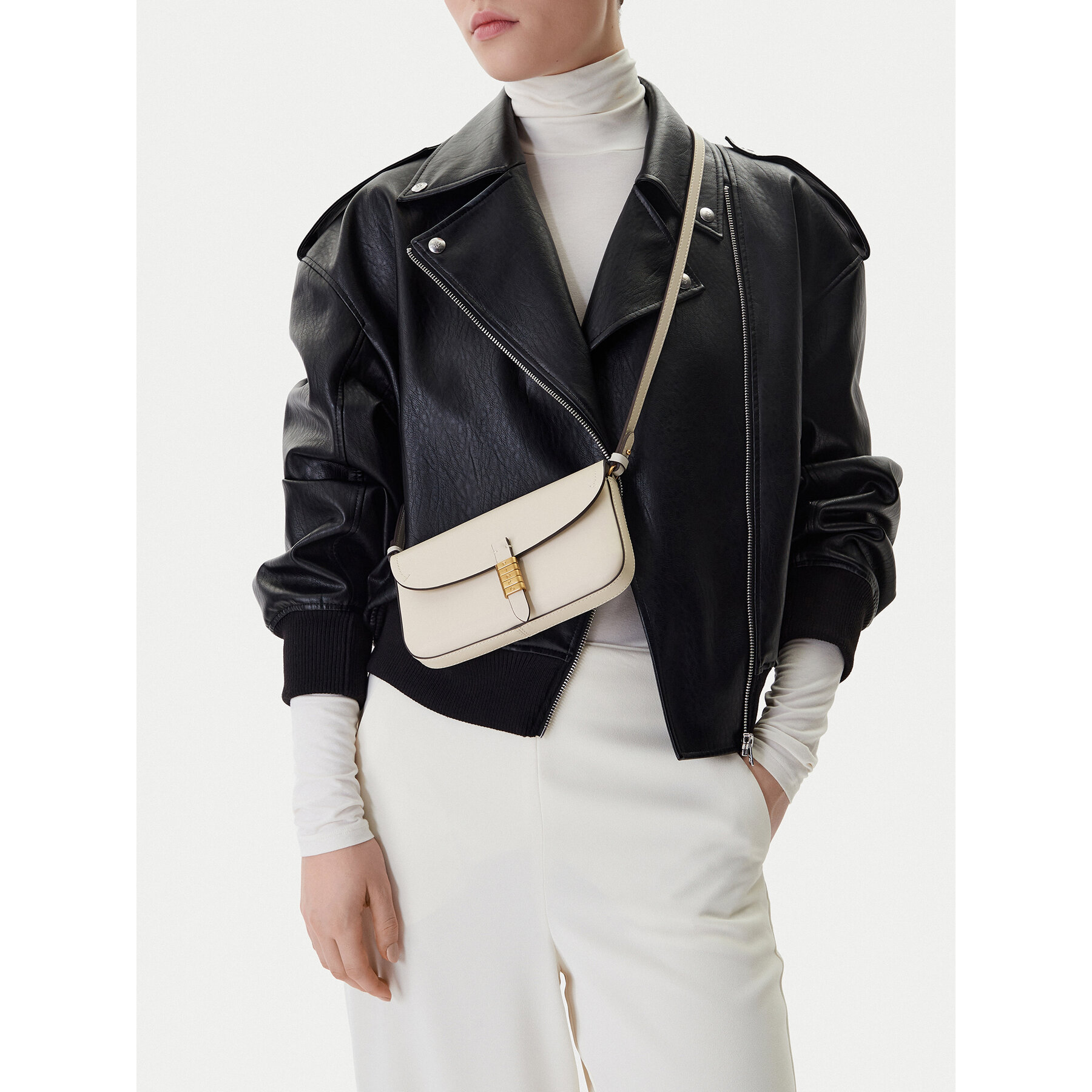 Borsetta PINKO Saddle Flat AI 25-26 PCPL 105349 A1ZX Écru