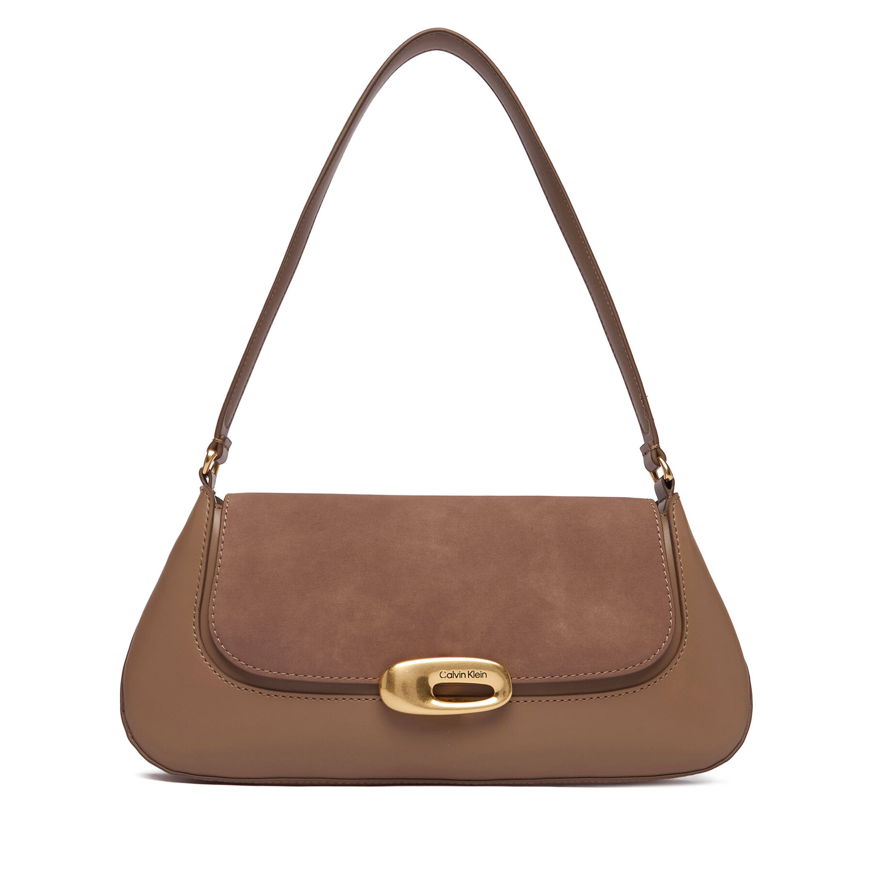 Дамска чанта Calvin Klein Hardware Brushed Shoulder Bag LV04F3337G Бежов
