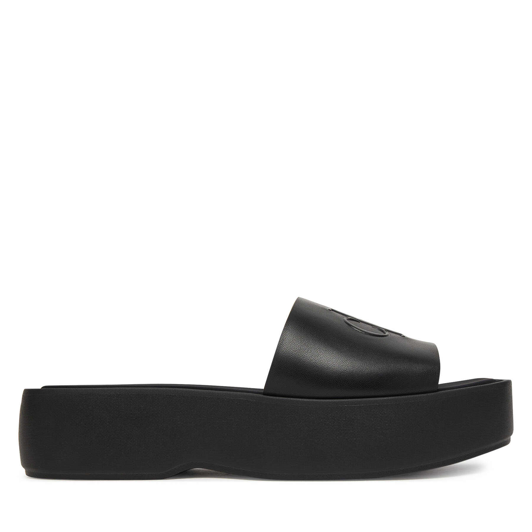 Natikače Calvin Klein Flatf Sndl Lth Mg HW0HW03026 Crna