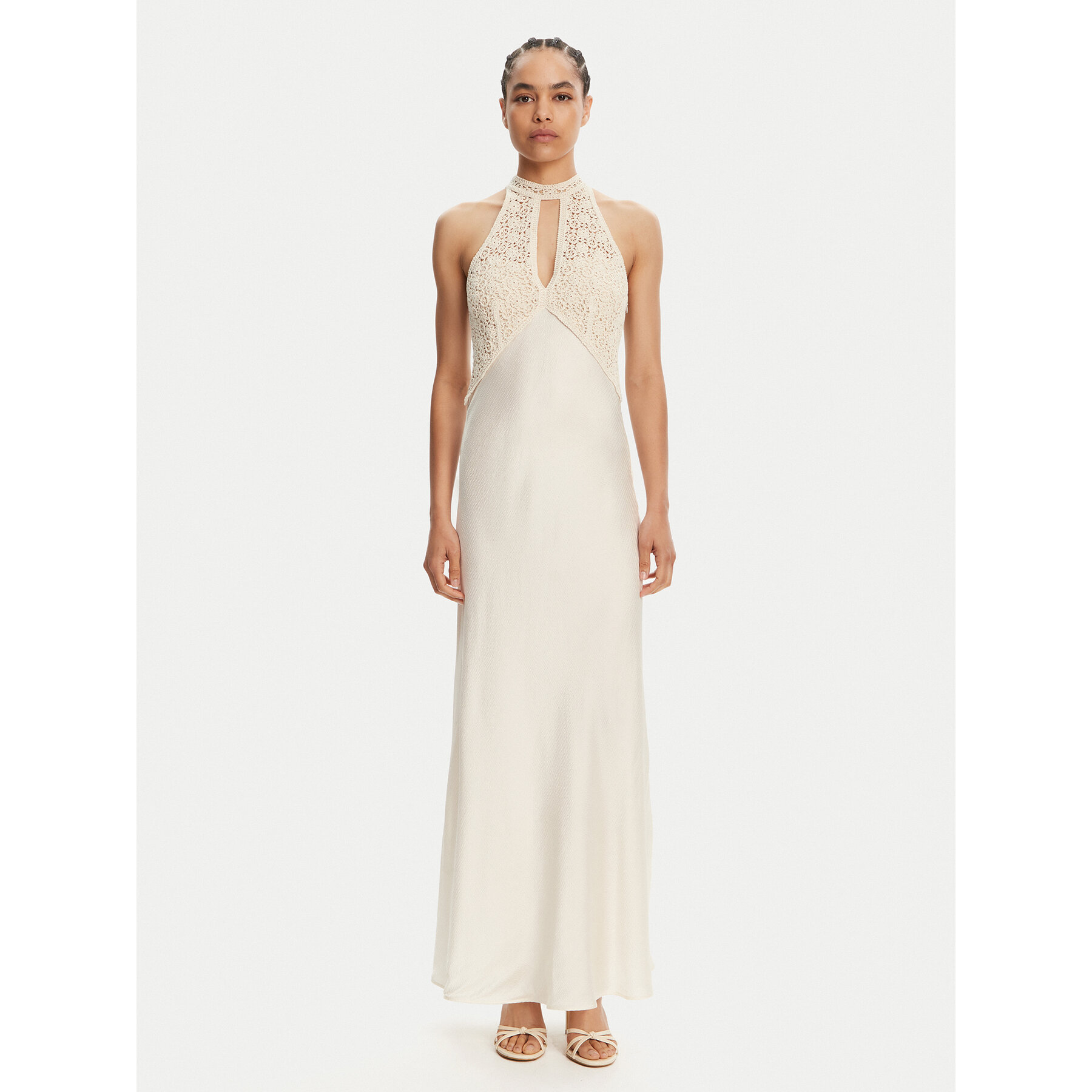 TWINSET Abendkleid 251TT2080 Creme Slim Fit
