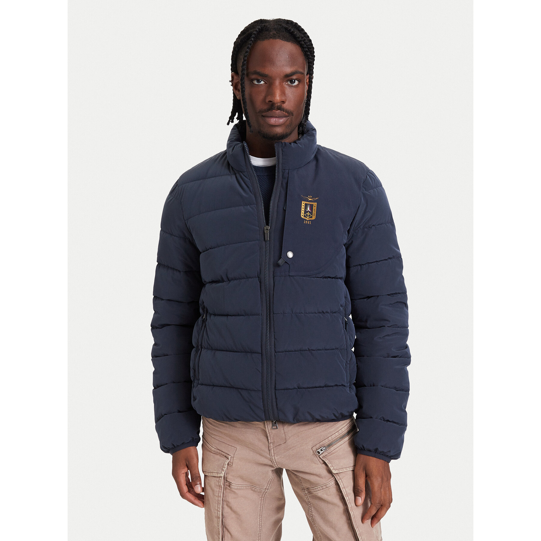 Aeronautica Militare Winterjacke 262AB3074UCT04358 Dunkelblau Regular Fit